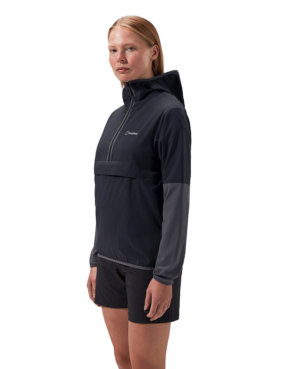 Berghaus - BG W WANDERMOOR WIND SMOCK - peysur - jet black-grey pinstripe - 4