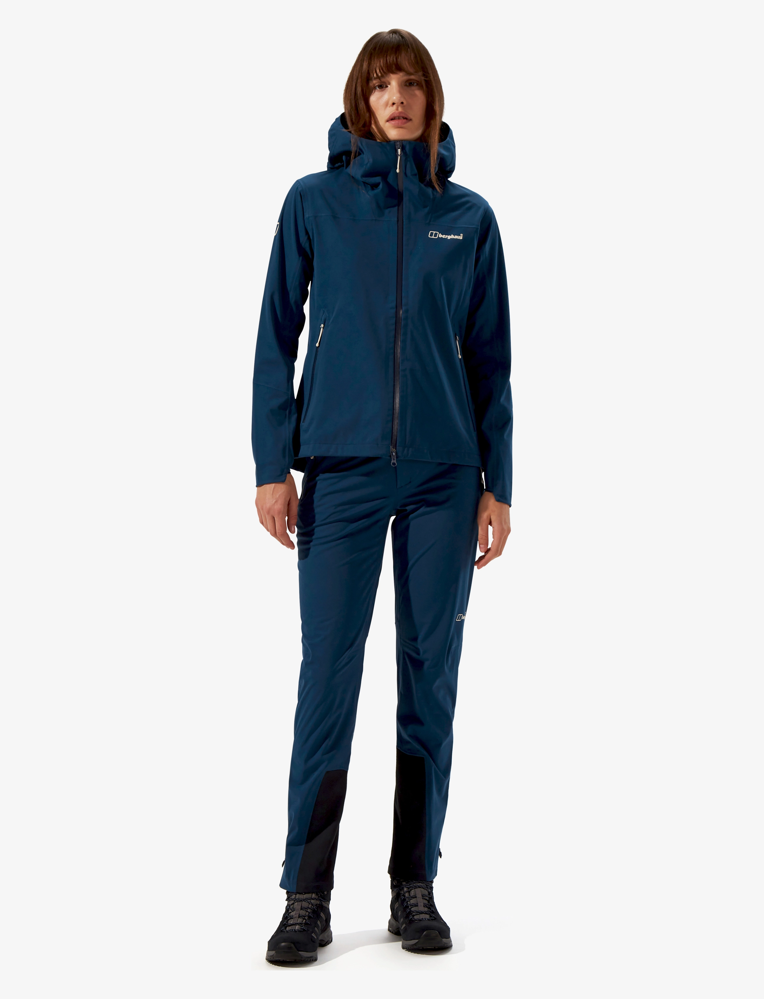 Berghaus Bg W Ridge-Roamer Softshel Jkt, Kvinder, Softshelljakke Med Hætte, Navy, Str: XS