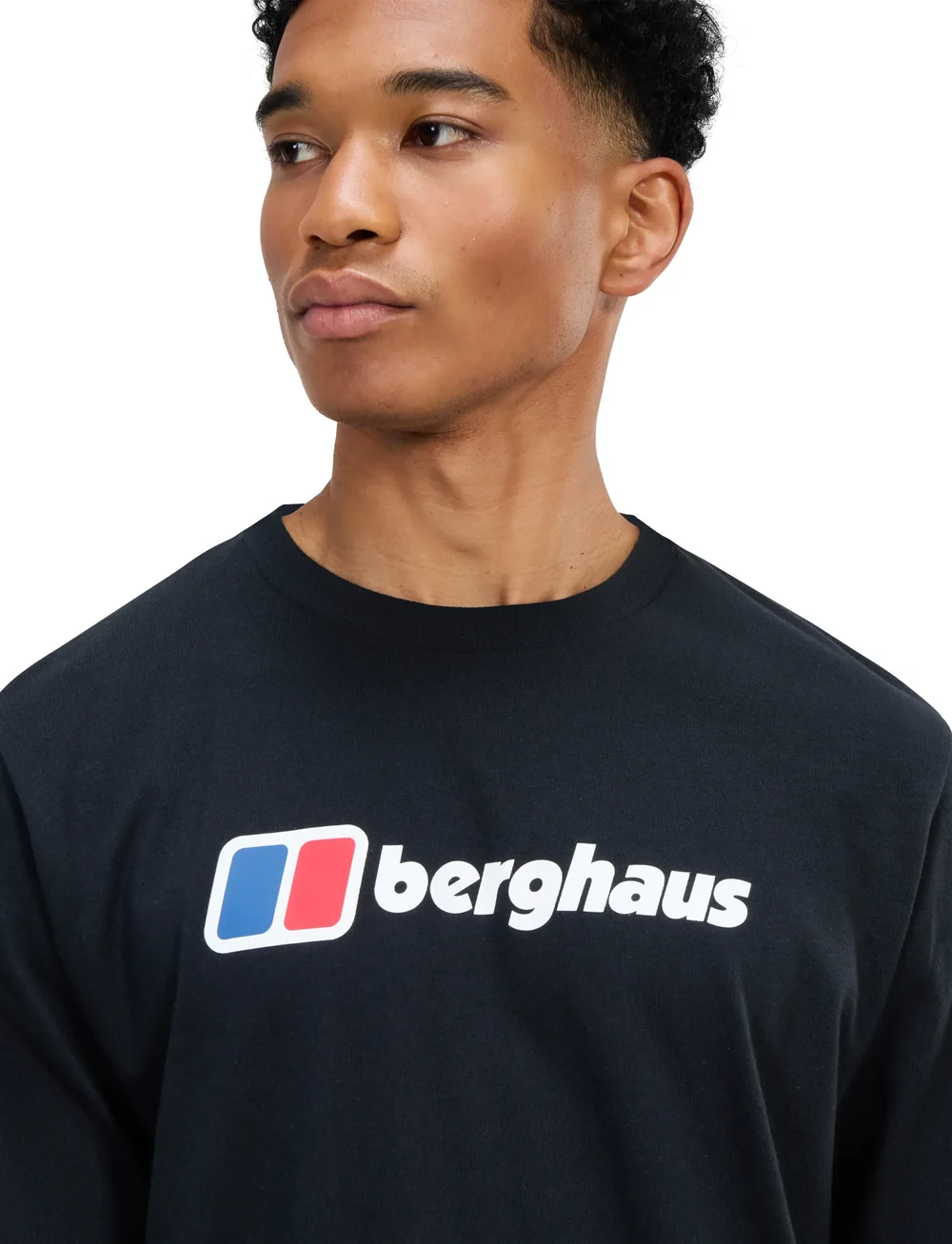 Berghaus - BG M BERGHAUS BIG LOGO LS TEE - toppar & t-shirts - black-black - 0