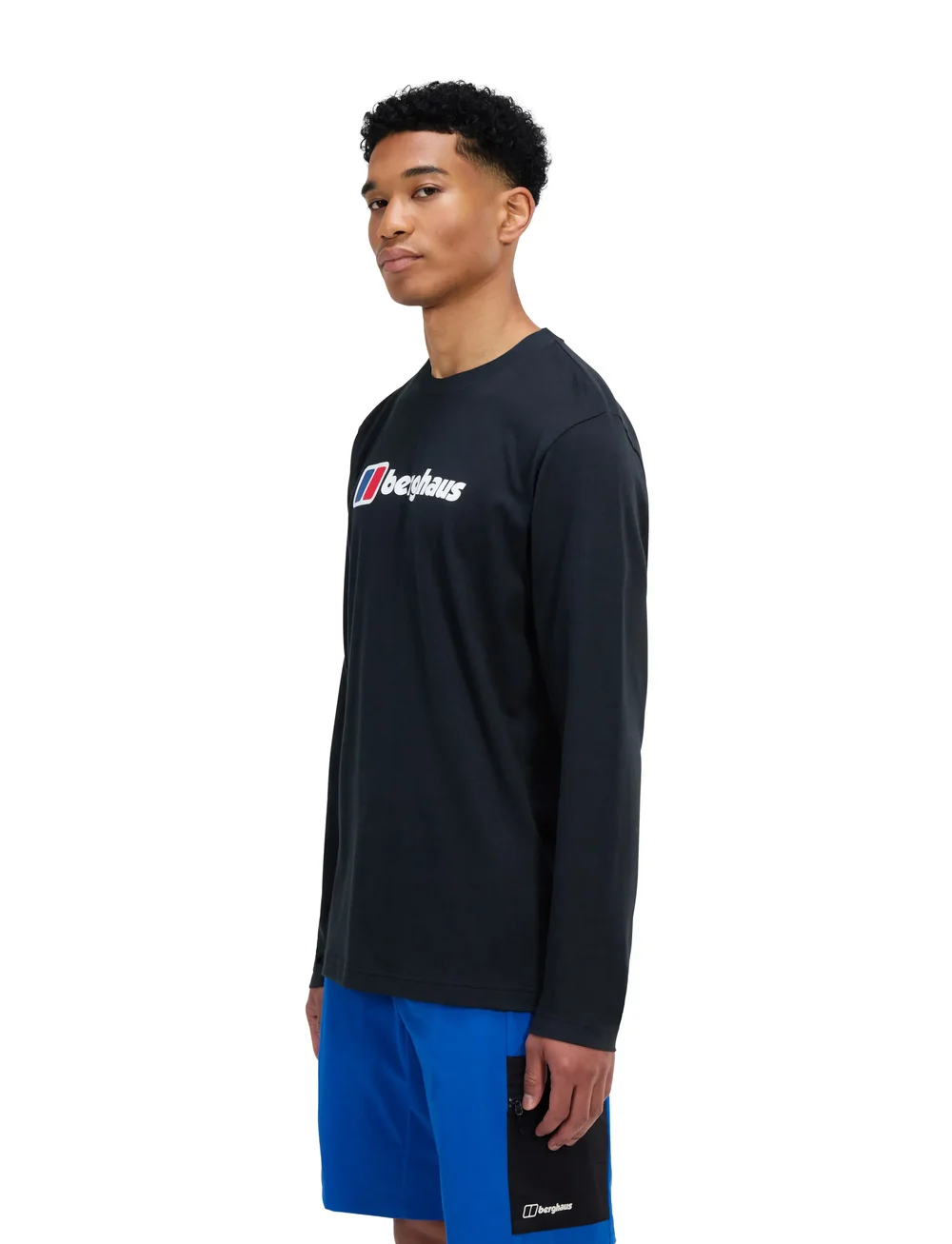 Berghaus - BG M BERGHAUS BIG LOGO LS TEE - toppar & t-shirts - black-black - 3