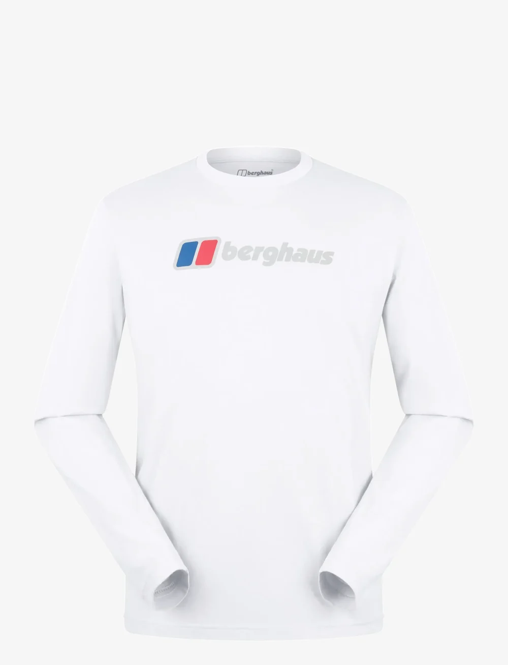 Berghaus - BG M BERGHAUS BIG LOGO LS TEE - t-shirts - pure white - 1