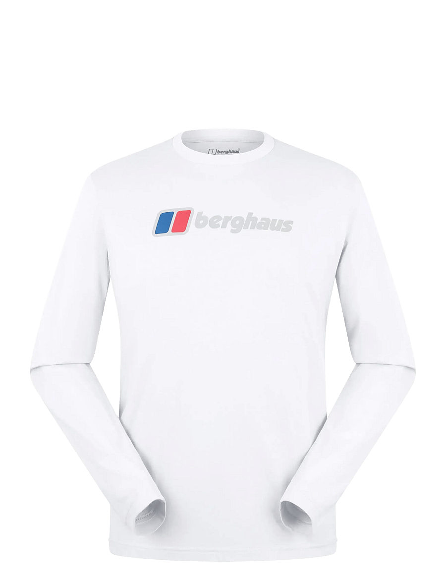 Berghaus - BG M BERGHAUS BIG LOGO LS TEE - t-shirts - pure white - 1