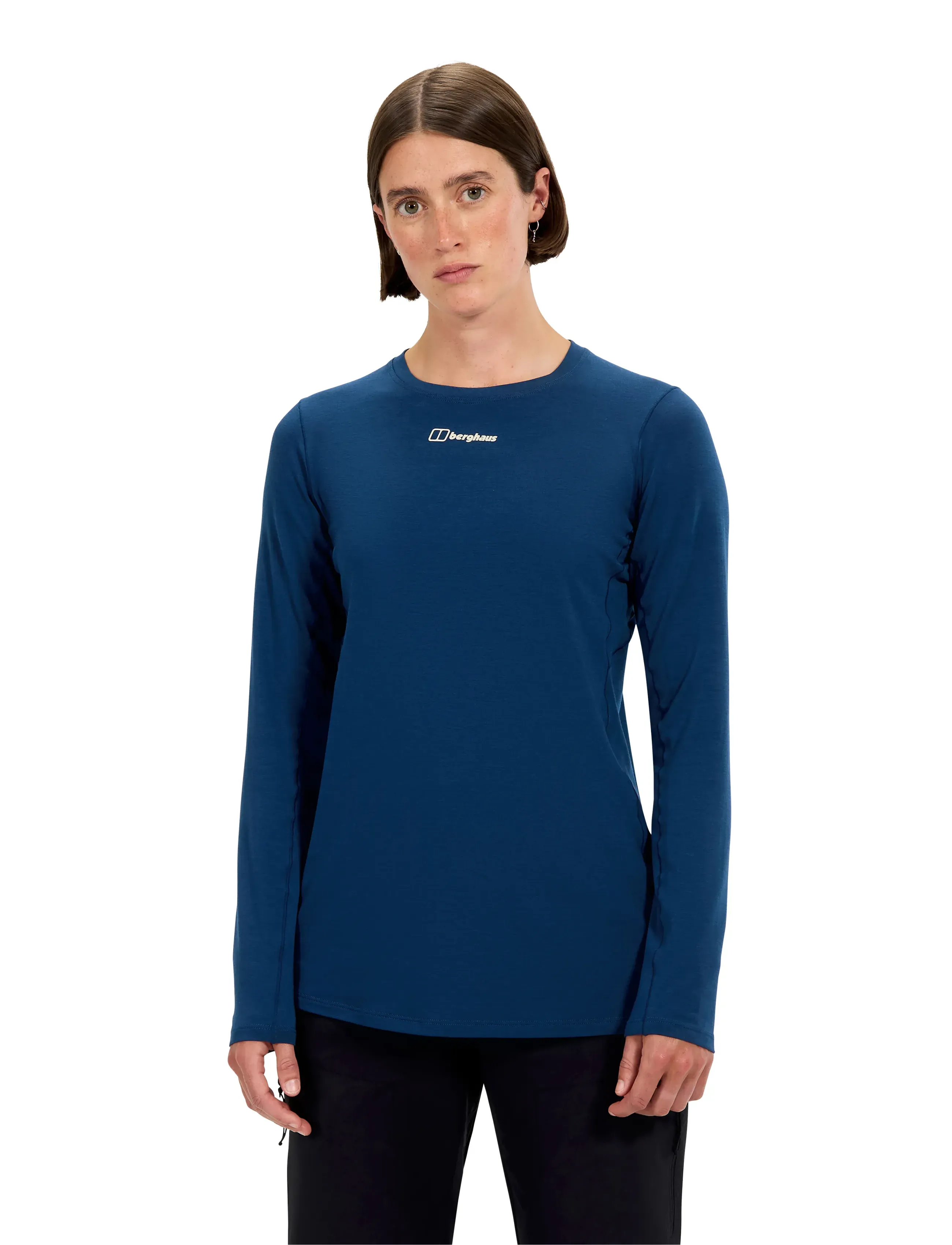 Berghaus Bg Berghaus Delta Ls Tee Af, M, Navy, T-Shirts & Toppe > Langærmede, Dame