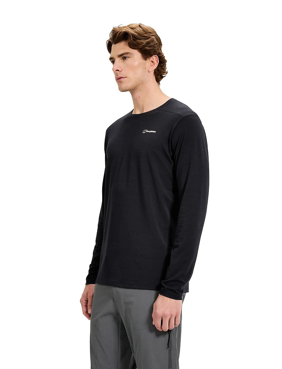 Berghaus - BG BERGHAUS DELTA LS TEE AM - langærmede t-shirts - black-black - 2