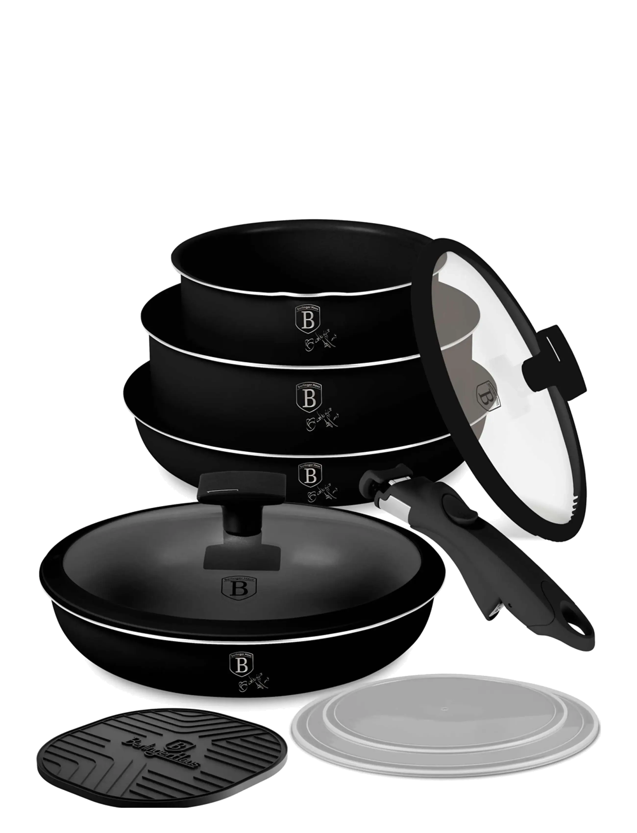 Berlingerhaus 9 pcs cookware set, Matte Black Collection - Stieltopf-Sets - MATTE BLACK COLLECTION / black