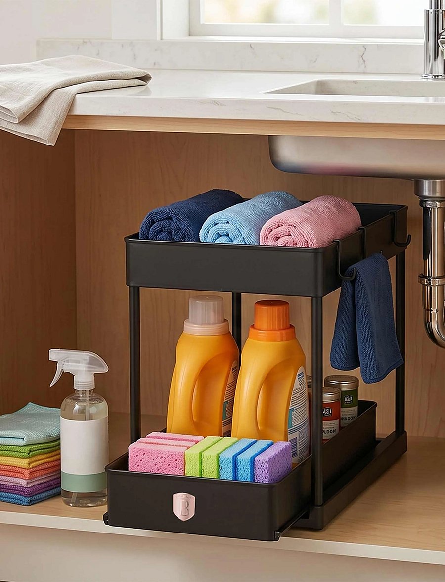 Berlingerhaus - Kitchen organizer, black - säilituspurgid - black rose collection - 0