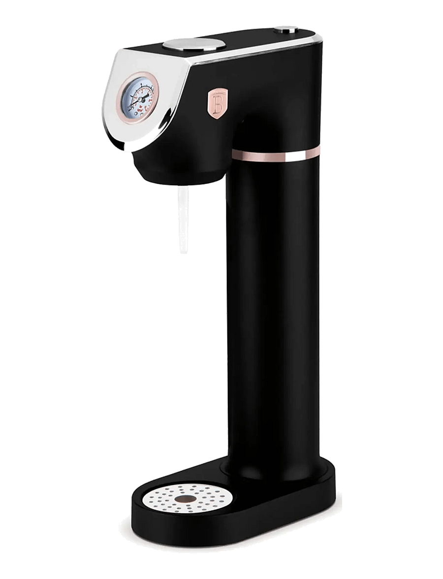 Berlingerhaus - Soda maker with 2 bottles and barometer, universal CO2 cylinders size, black- rose gold - mulliveemasinad - black rose collection - 1