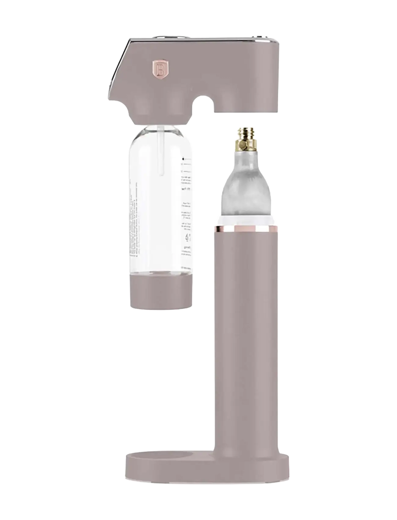 Berlingerhaus - Soda maker with 2 bottles and barometer, universal CO2 cylinders size, matt taupe - sodavandsmaskiner - taupe collection - 2