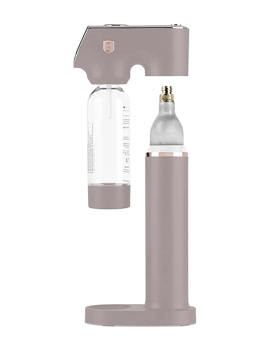 Berlingerhaus - Soda maker with 2 bottles and barometer, universal CO2 cylinders size, matt taupe - mulliveemasinad - taupe collection - 2