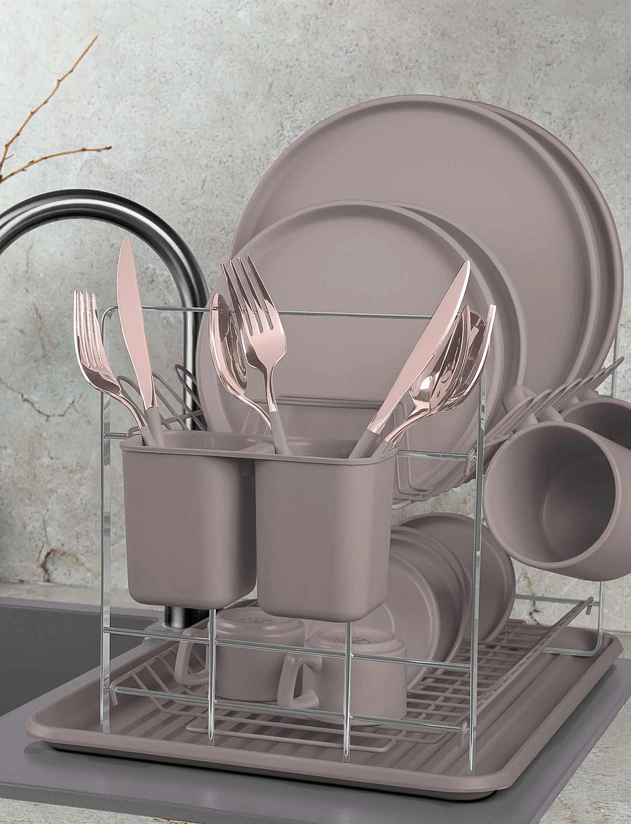 Berlingerhaus - Dish rack, matt taupe - nõudekuivatusrestid - taupe collection - 0