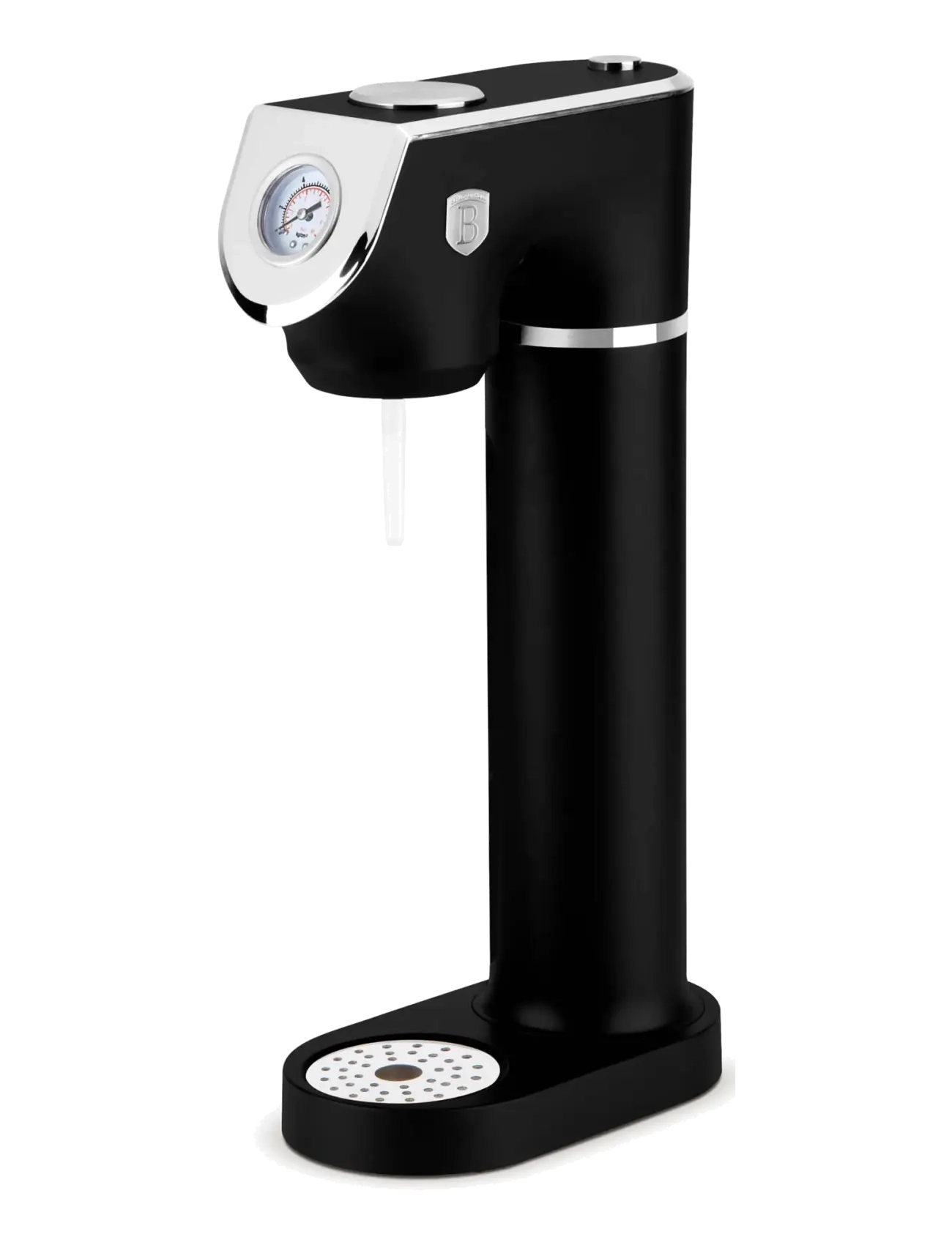 Berlingerhaus Soda Maker With 2 Bottles And Barometer, Universal Co2 Cylinders Size, Matt Black, Soda Machines, Sort, Str: 43.5X22X12CM