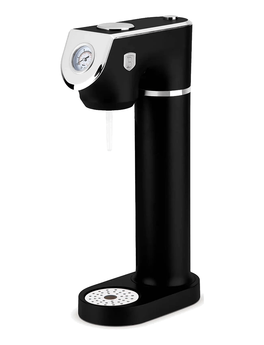 Berlingerhaus - Soda maker with 2 bottles and barometer, universal CO2 cylinders size, matt black - mulliveemasinad - black vantage collection/matte black collection/black silver collection - 1