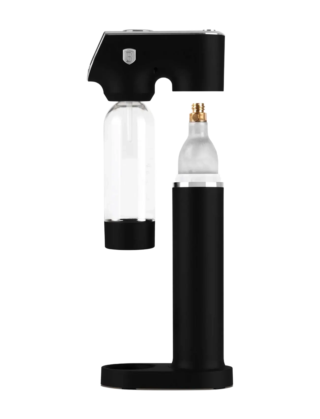 Berlingerhaus - Soda maker with 2 bottles and barometer, universal CO2 cylinders size, matt black - sodavandsmaskiner - black vantage collection/matte black collection/black silver collection - 3
