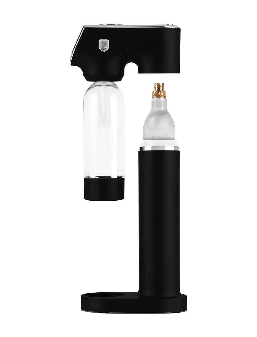 Berlingerhaus - Soda maker with 2 bottles and barometer, universal CO2 cylinders size, matt black - mulliveemasinad - black vantage collection/matte black collection/black silver collection - 3