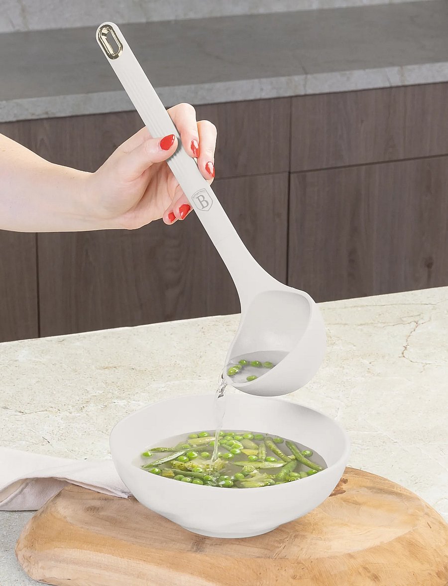 Berlingerhaus - 6 pcs kitchen tool set with stand, silicone, matt cream - spatel & teigschaber - matt cream - 4