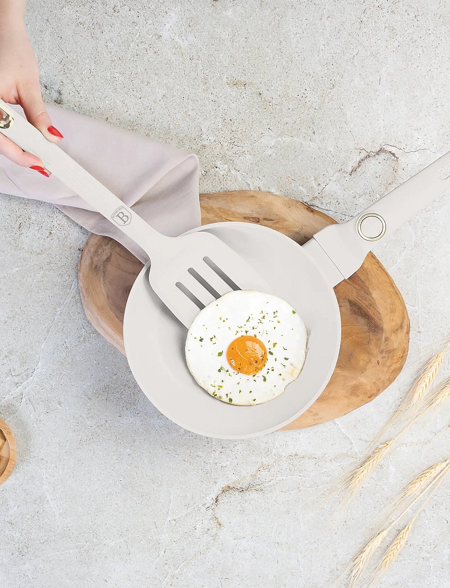 Berlingerhaus - 6 pcs kitchen tool set with stand, silicone, matt cream - spatel & teigschaber - matt cream - 5