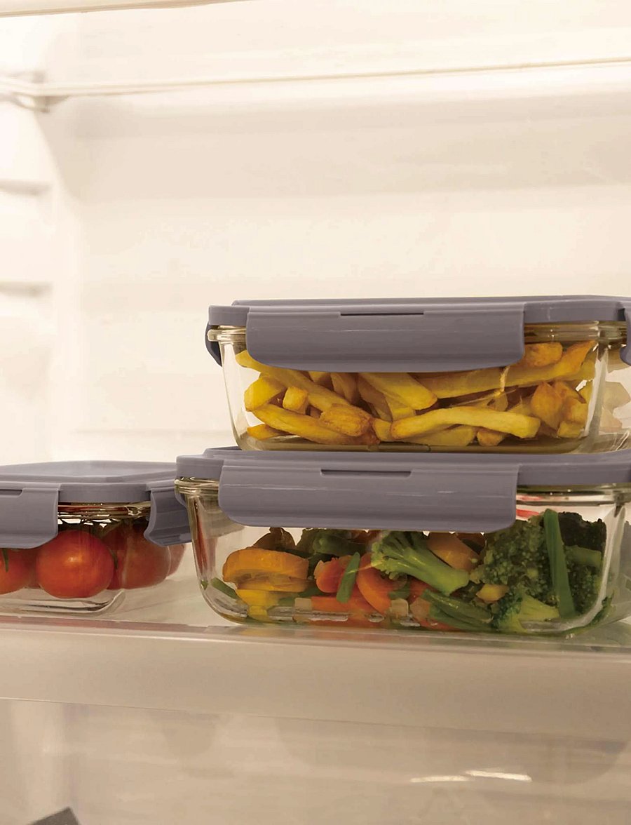 Berlingerhaus - 3 pcs glass food container set, taupe - toidu säilitamine - glass - 5