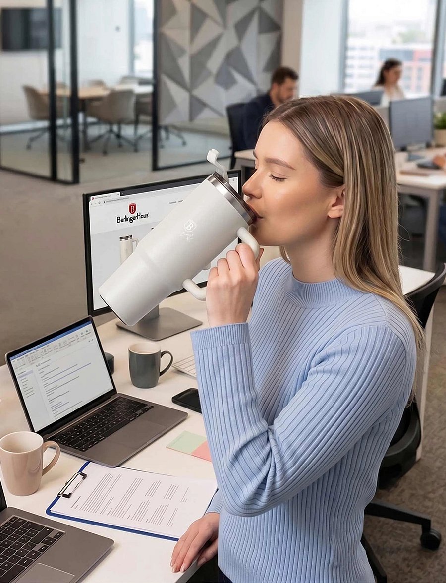 Berlingerhaus - Thermo mug, 1L - termokupud - matt cream - 5