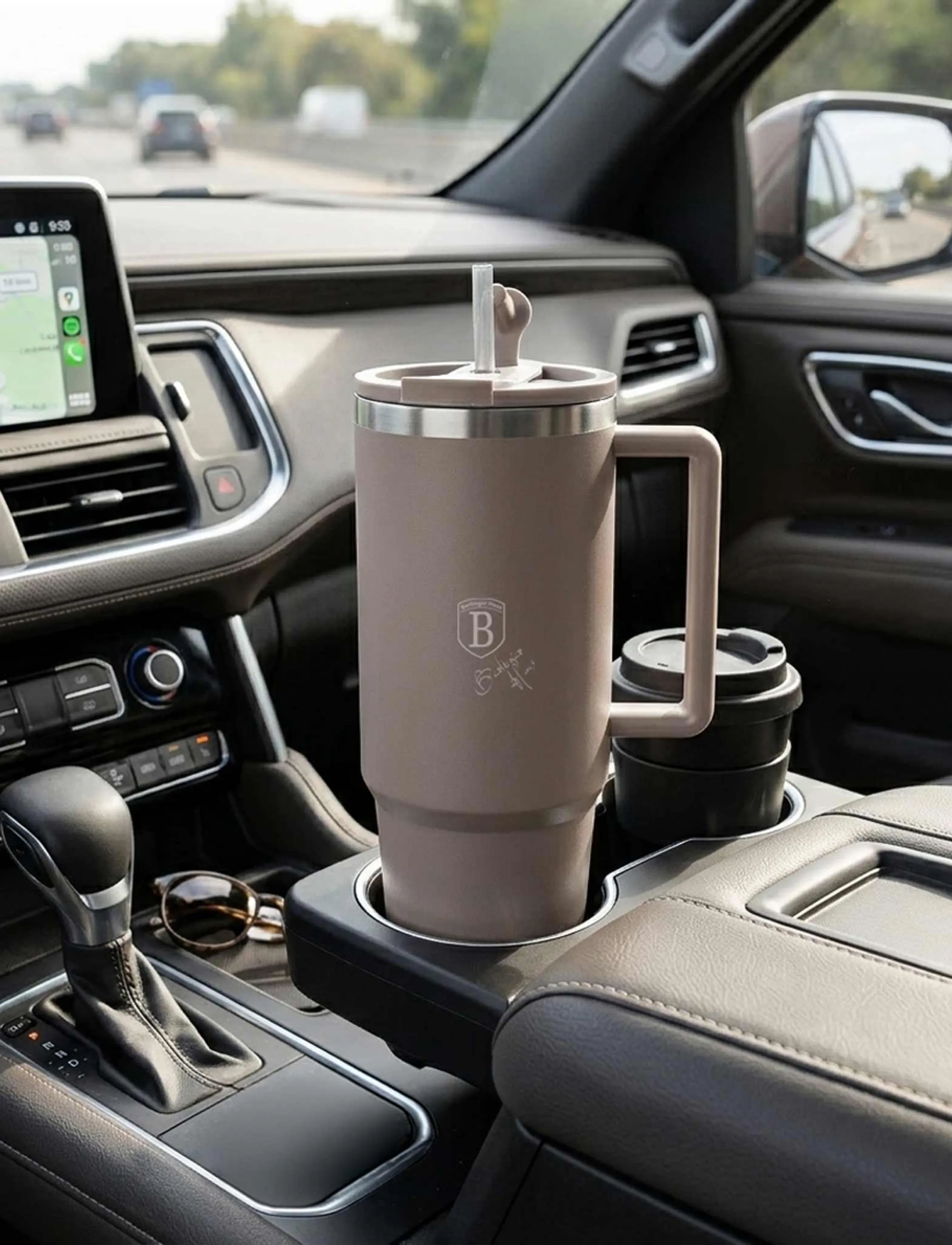 Berlingerhaus Thermo Mug, 1L, Matt Taupe, 1 L, Cups & Mugs, Braun - Thermal Cups, Homeware