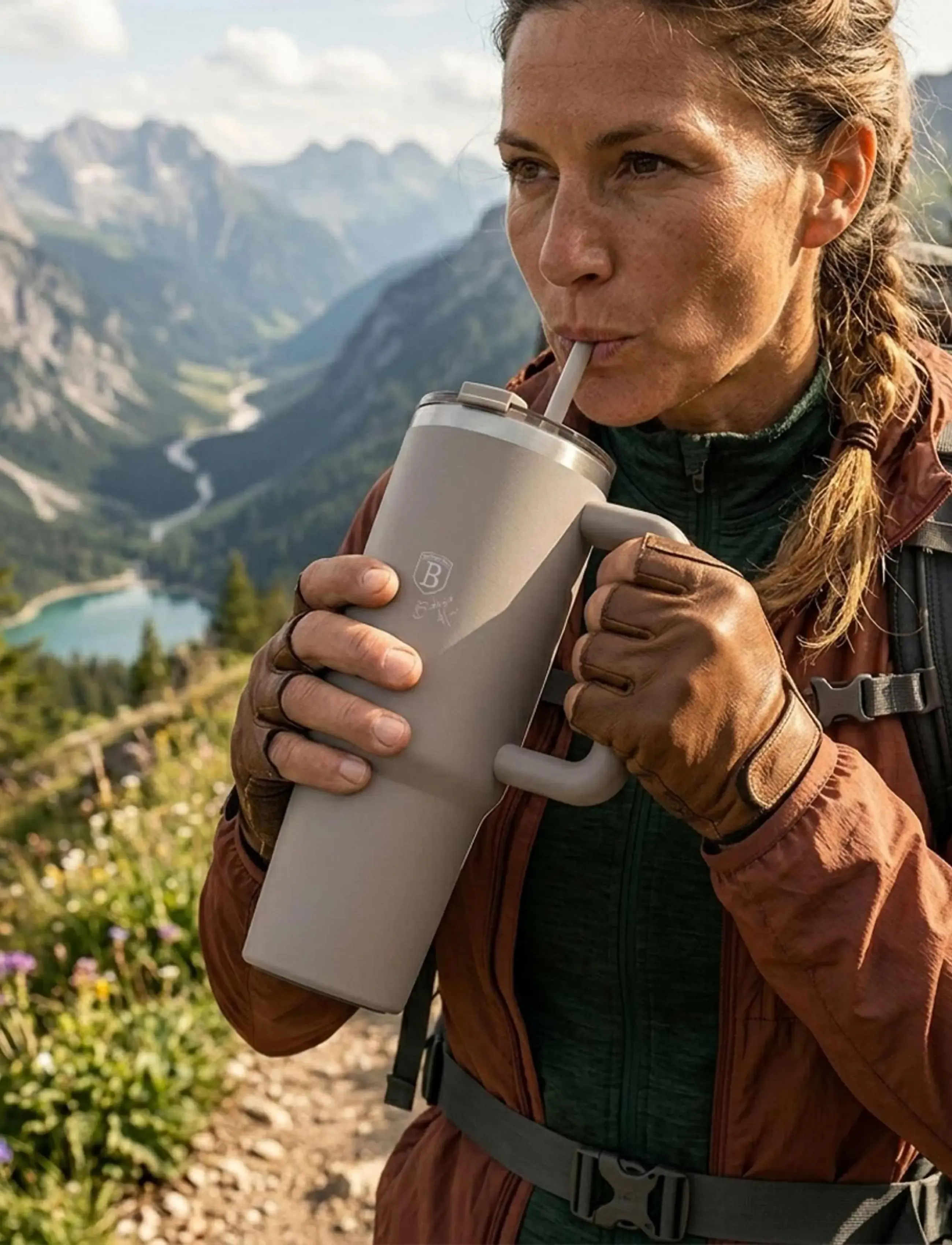 Berlingerhaus - Thermo mug, 1L, matt taupe - termokopper - matt taupe - 3