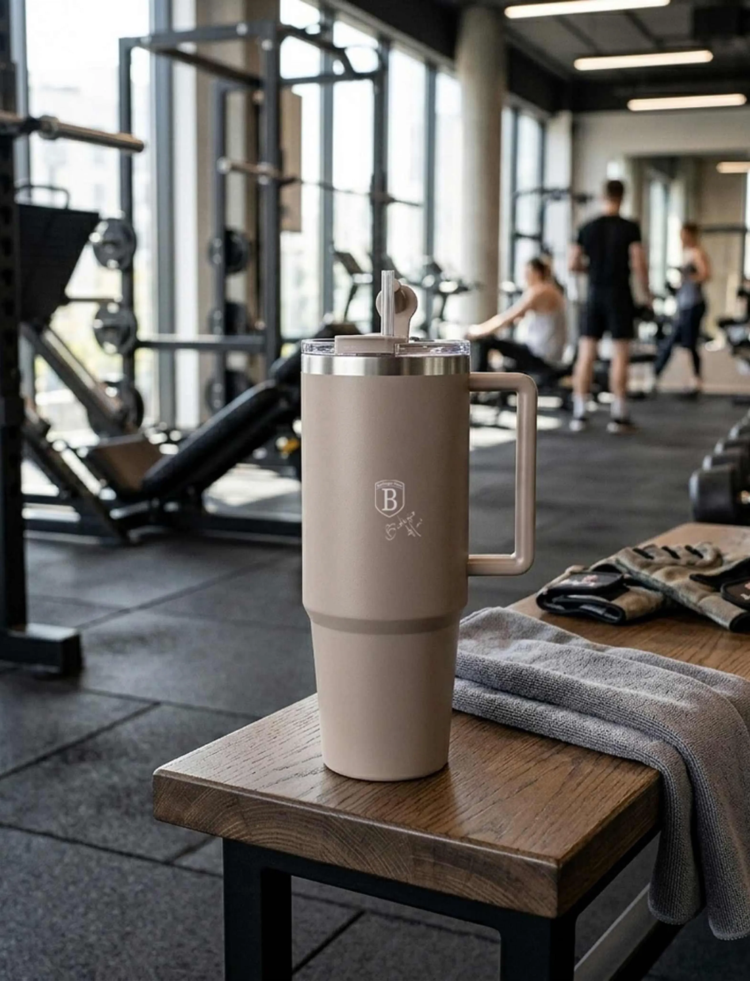 Berlingerhaus - Thermo mug, 1L, matt taupe - termokopper - matt taupe - 5