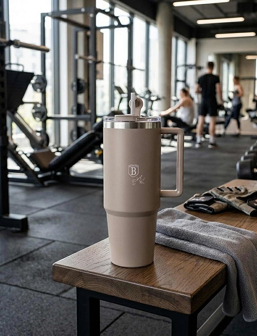 Berlingerhaus - Thermo mug, 1L, matt taupe - thermostassen - matt taupe - 5