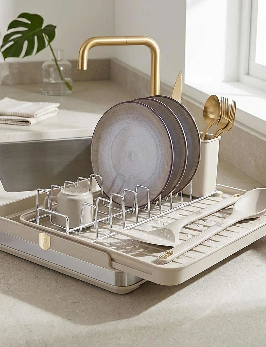 Berlingerhaus - Adjustable dish rack, cream - nõudekuivatusrestid - sahara collection - 0