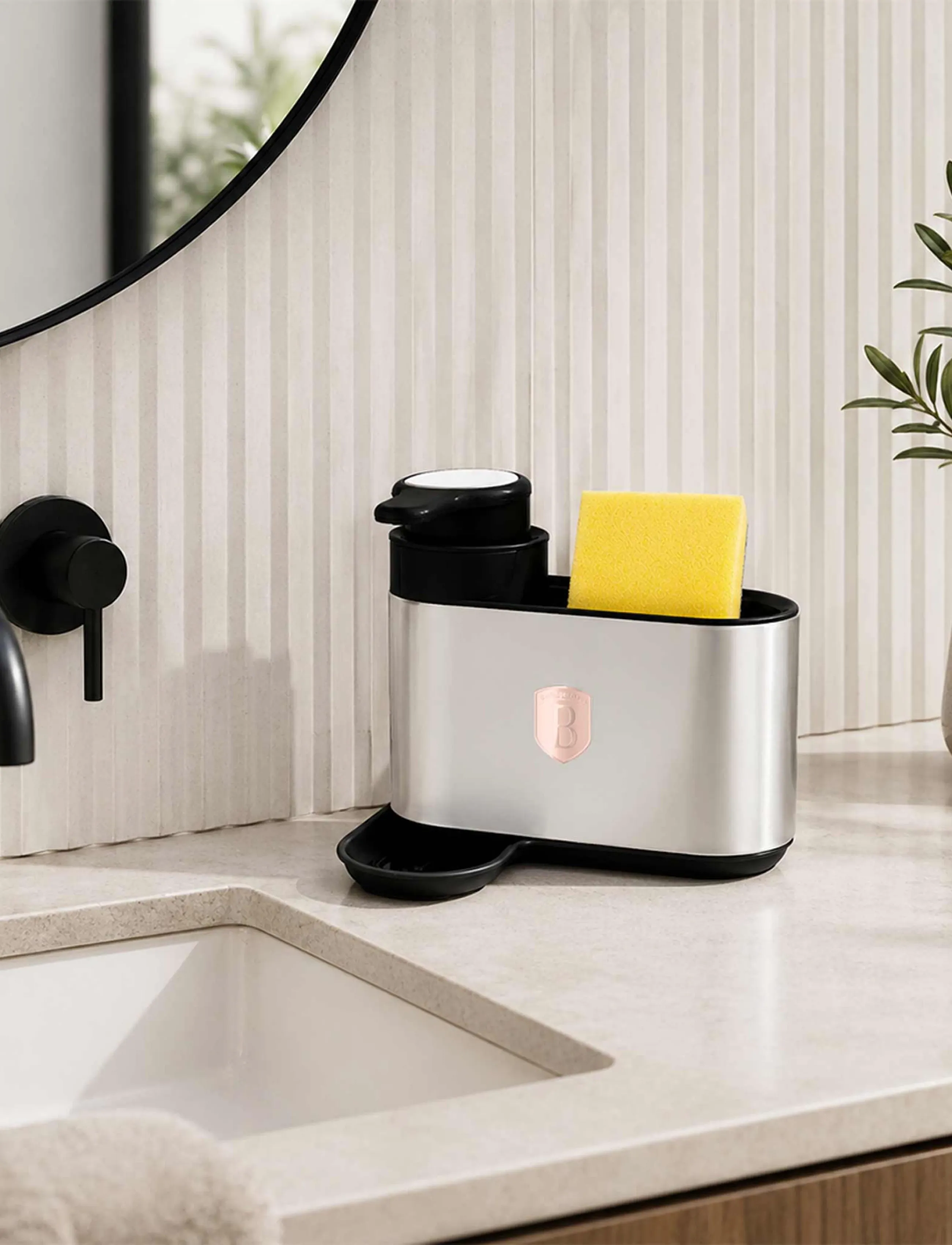 Berlingerhaus Soap Dispenser, 15.8X12.7X17.8 cm, Bathroom Interior, Schwarz - Pumps & Cups, Homeware