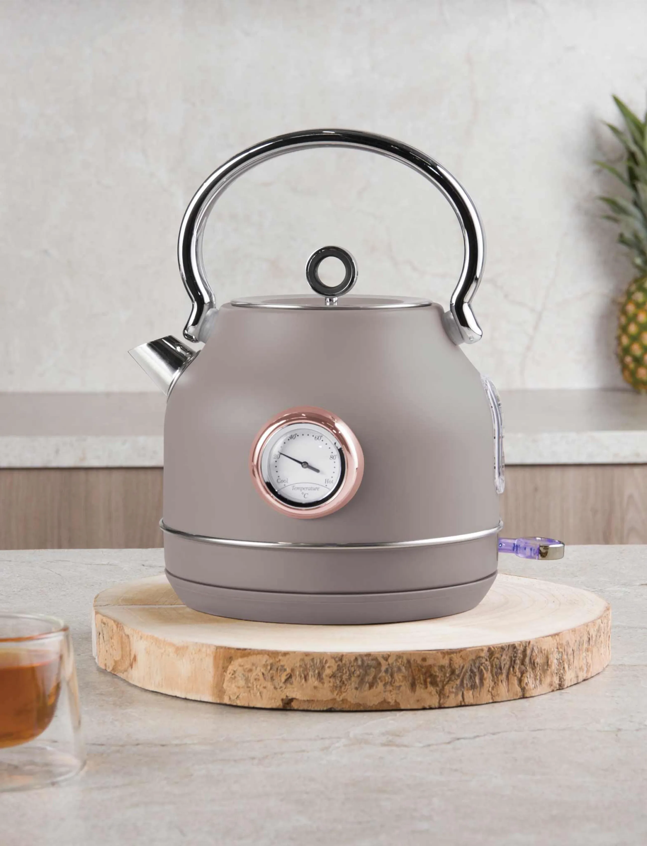 Berlingerhaus Electric Kettle With Thermometer, Matt Taupe, 1.7 L, Kitchen Appliances, Braun - Kettles & Water Boilers, Homeware