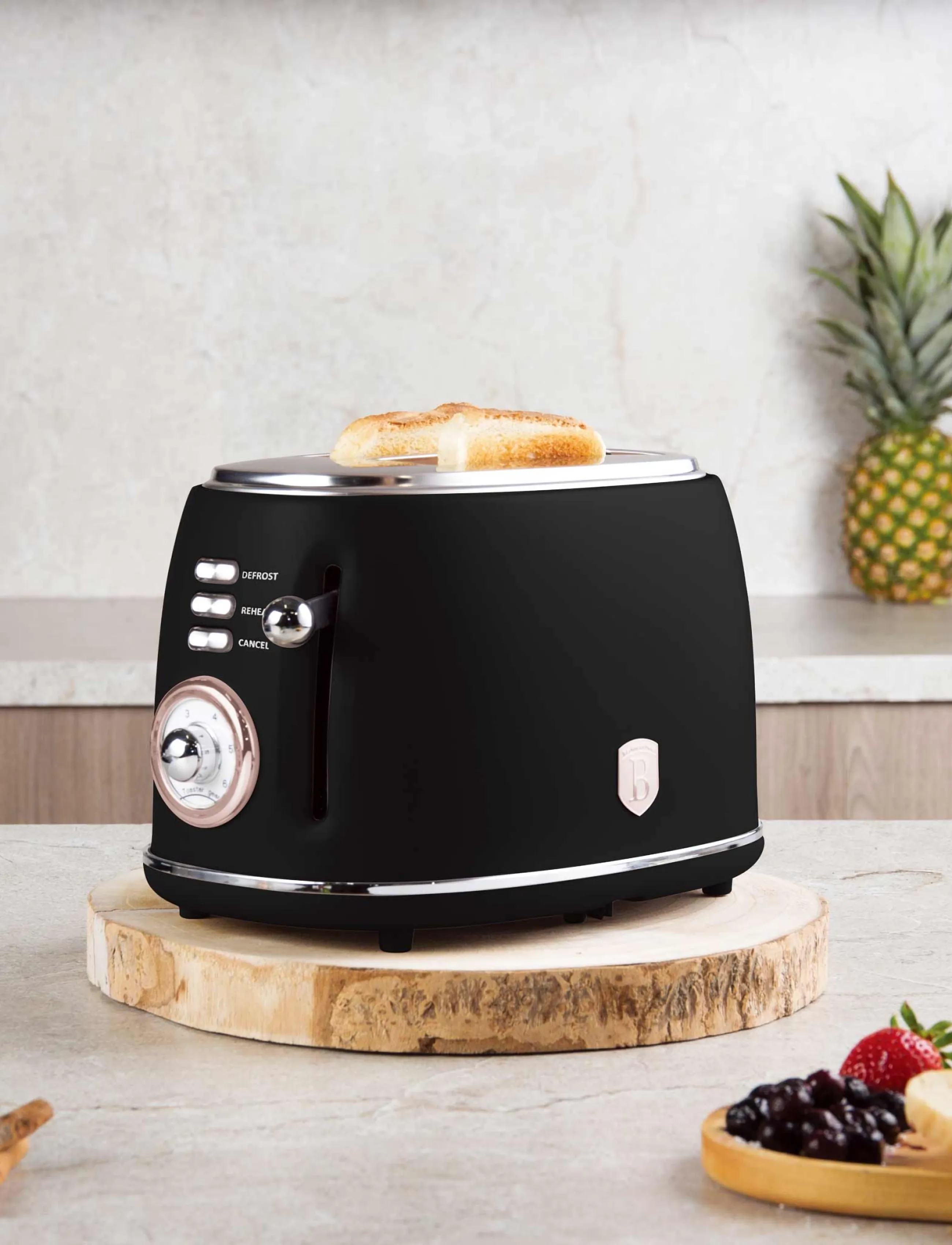 Berlingerhaus Toaster, Black- Rose Gold, One Size, Kitchen Appliances, Schwarz - Toasters, Homeware