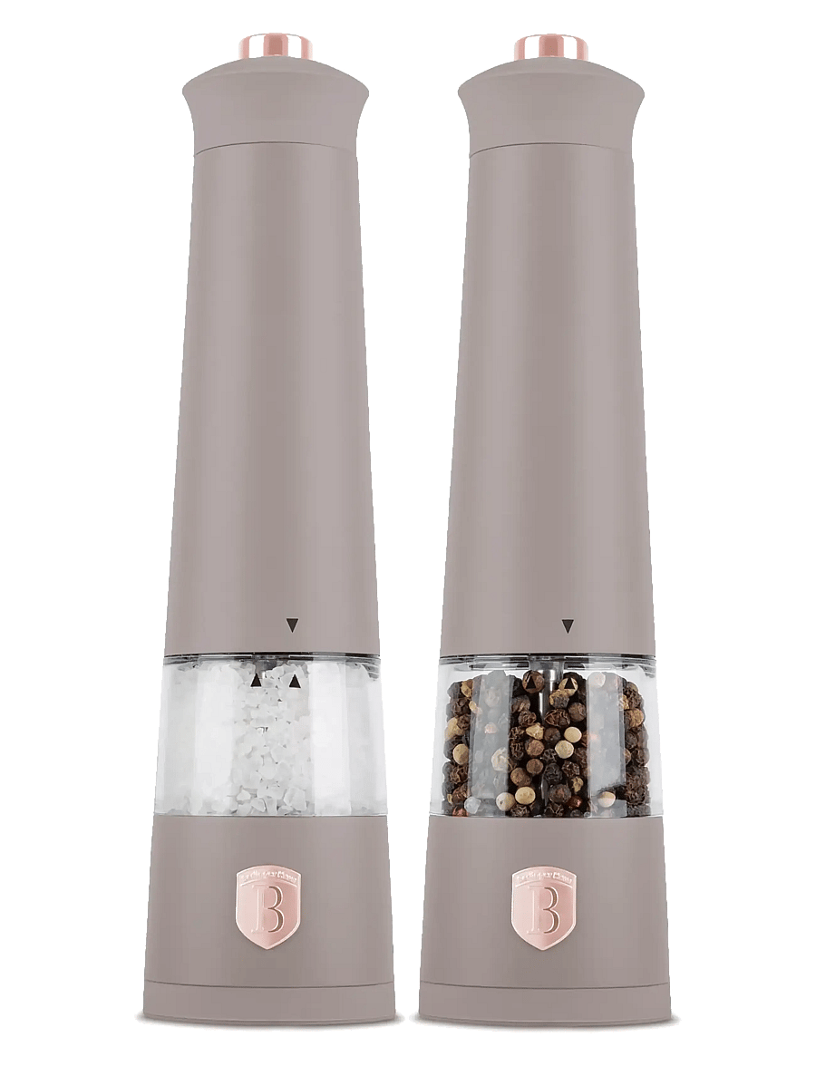 Berlingerhaus - Electric pepper and salt mill, 2 pcs set, matt taupe - vürtsiveskid - matt taupe - 0