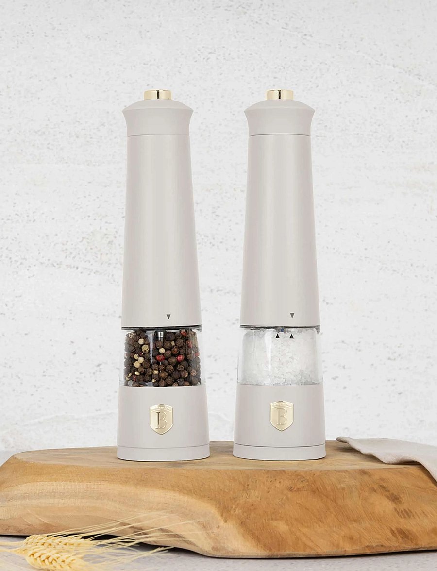 Berlingerhaus - Electric pepper and salt mill, 2 pcs set, matt cream - soola- ja pipraveskid - matt cream - 0