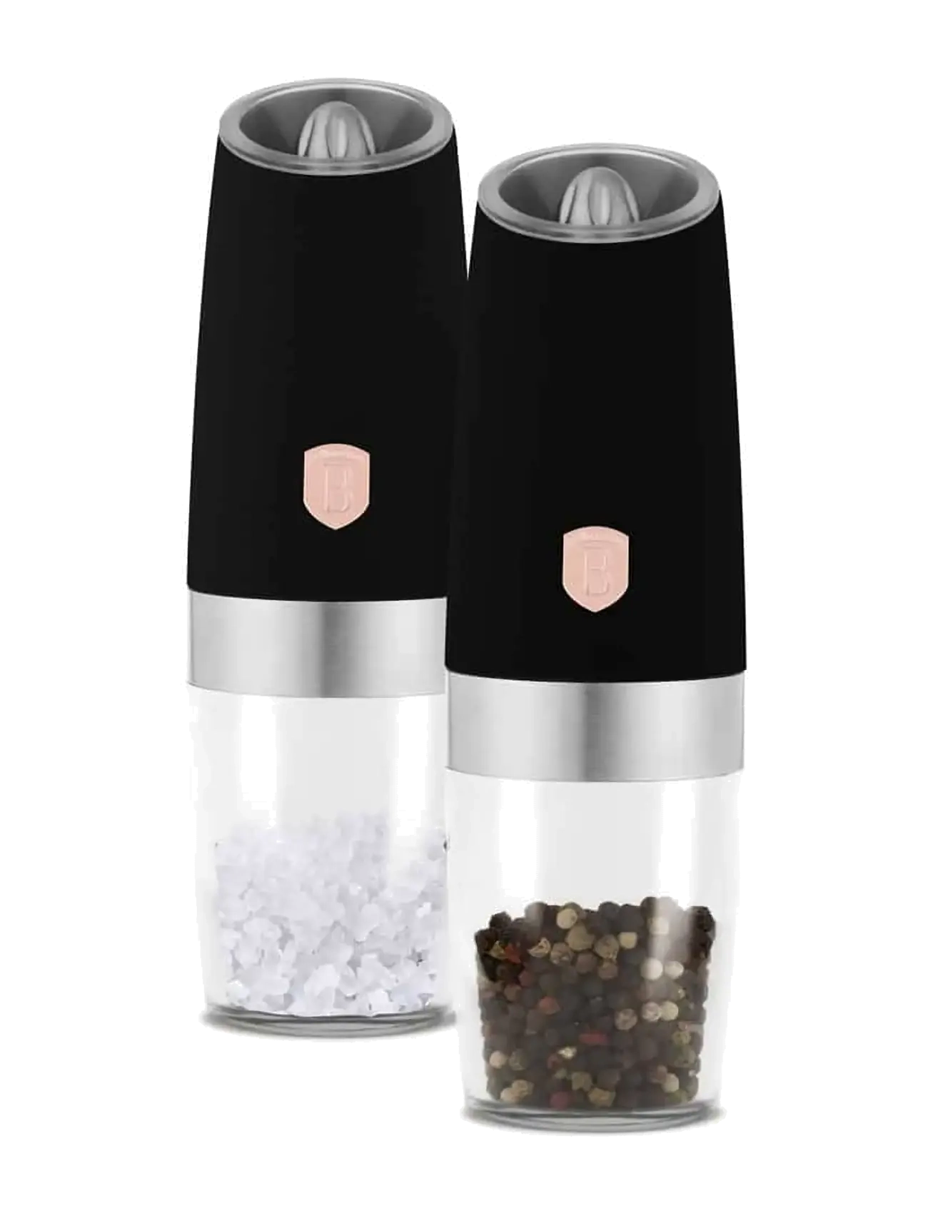 Berlingerhaus Gravity Pepper And Salt Mill, 2 Pcs Set, Black- Rose Gold, Spice Kværn, Sort, Str: ONE SIZE