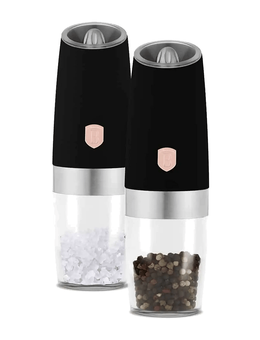 Berlingerhaus - Gravity pepper and salt mill, 2 pcs set, black- rose gold - soola- ja pipraveskid - black/rose gold - 1