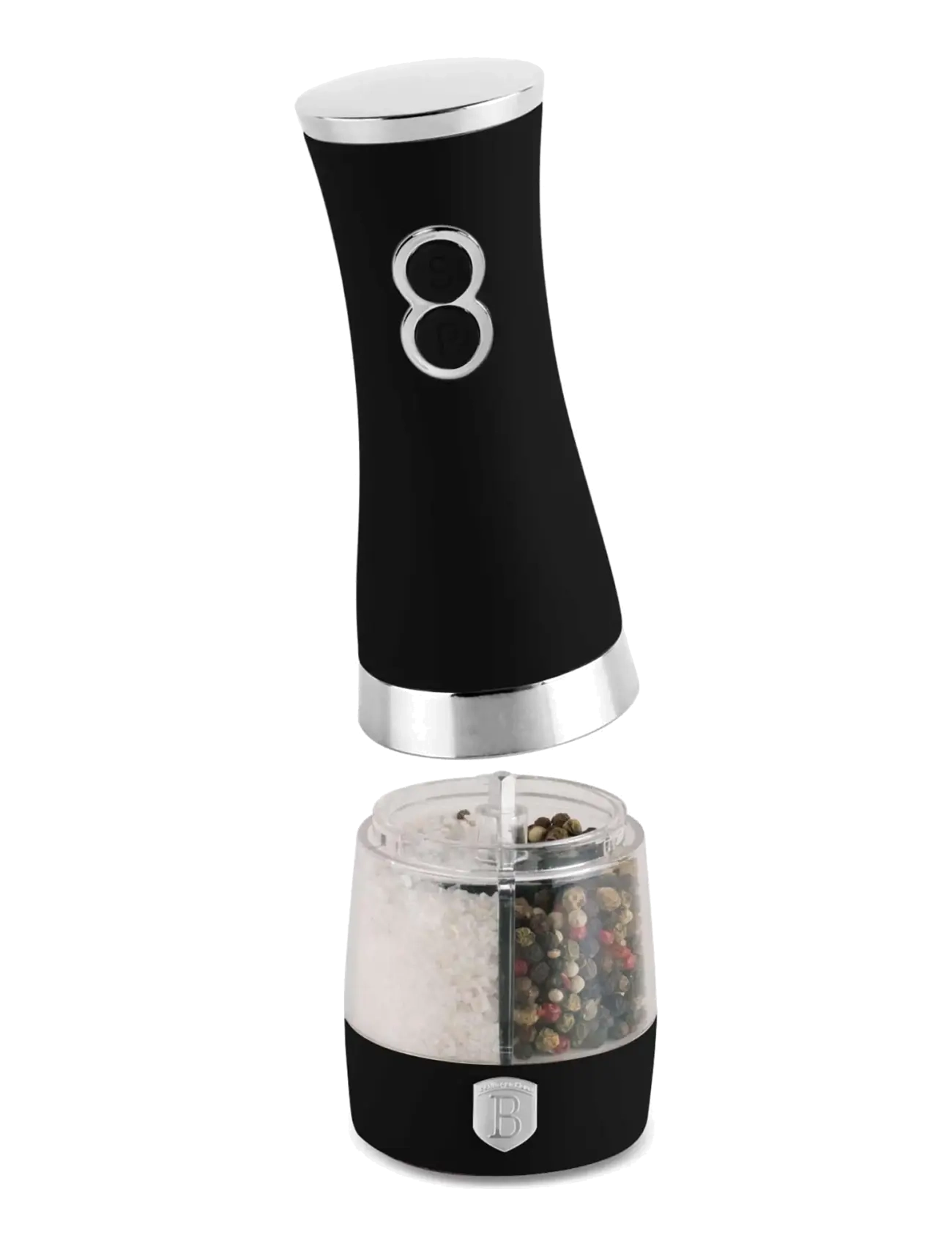 Berlingerhaus 2 In 1 Electric Pepper And Salt Mill, Matt Black, Salt- og peberbøsse, Sort, Str: ONE SIZE