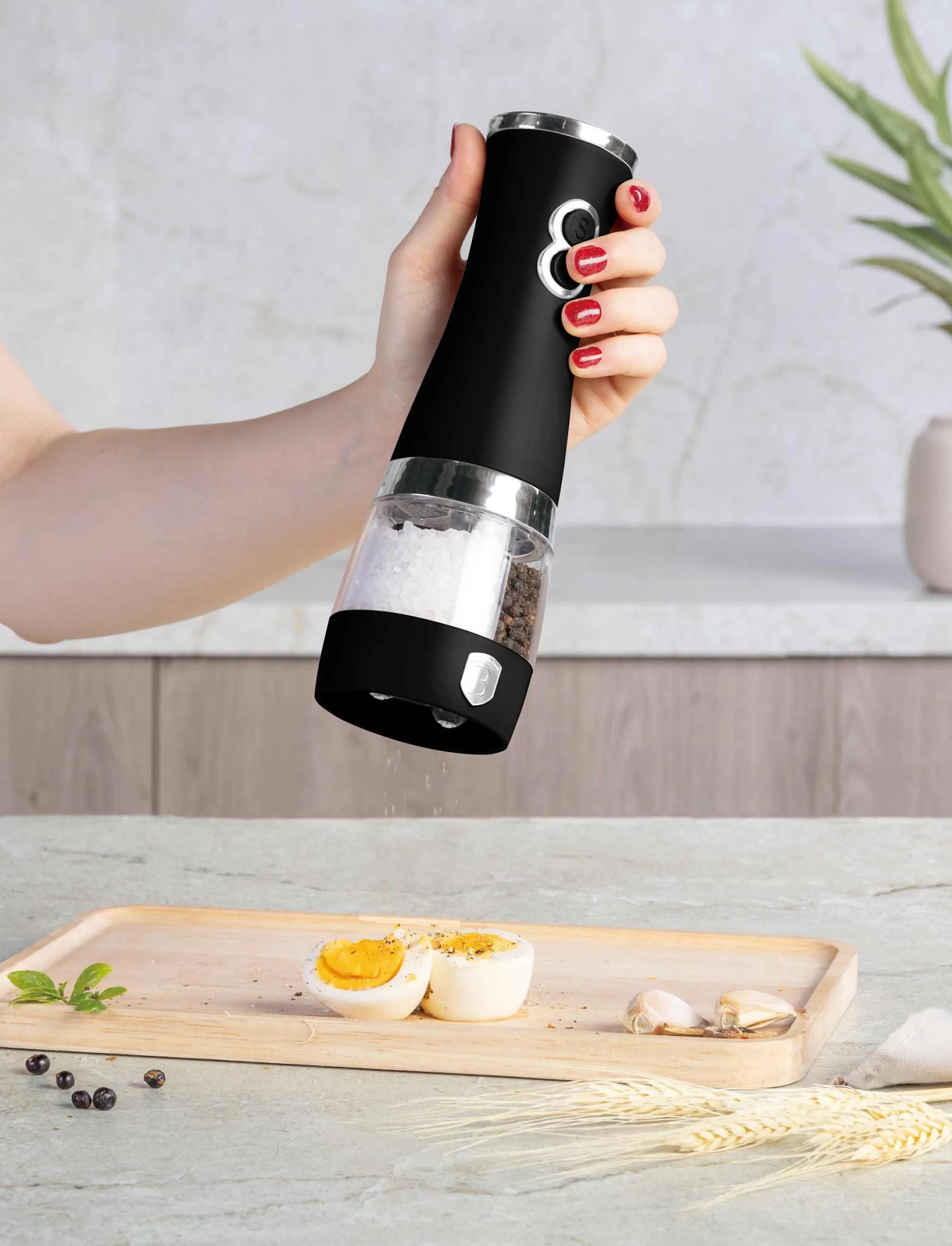Berlingerhaus 2 In 1 Electric Pepper And Salt Mill, Matt Black, One Size, Black, Kværne > Salt- Og Peberbøsser, Unisex