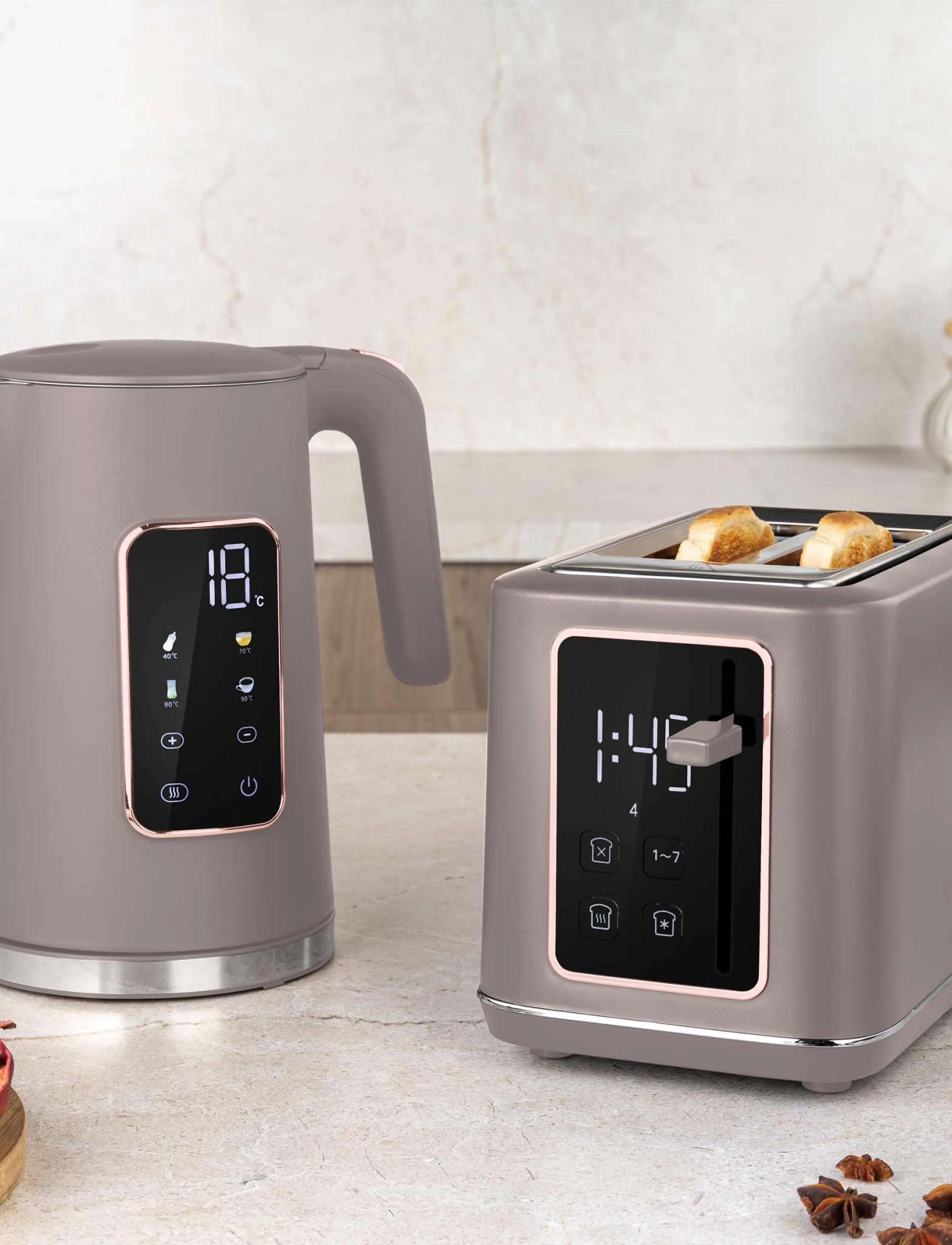 Berlingerhaus - Digital toaster, matt taupe - toasters - taupe collection - 5