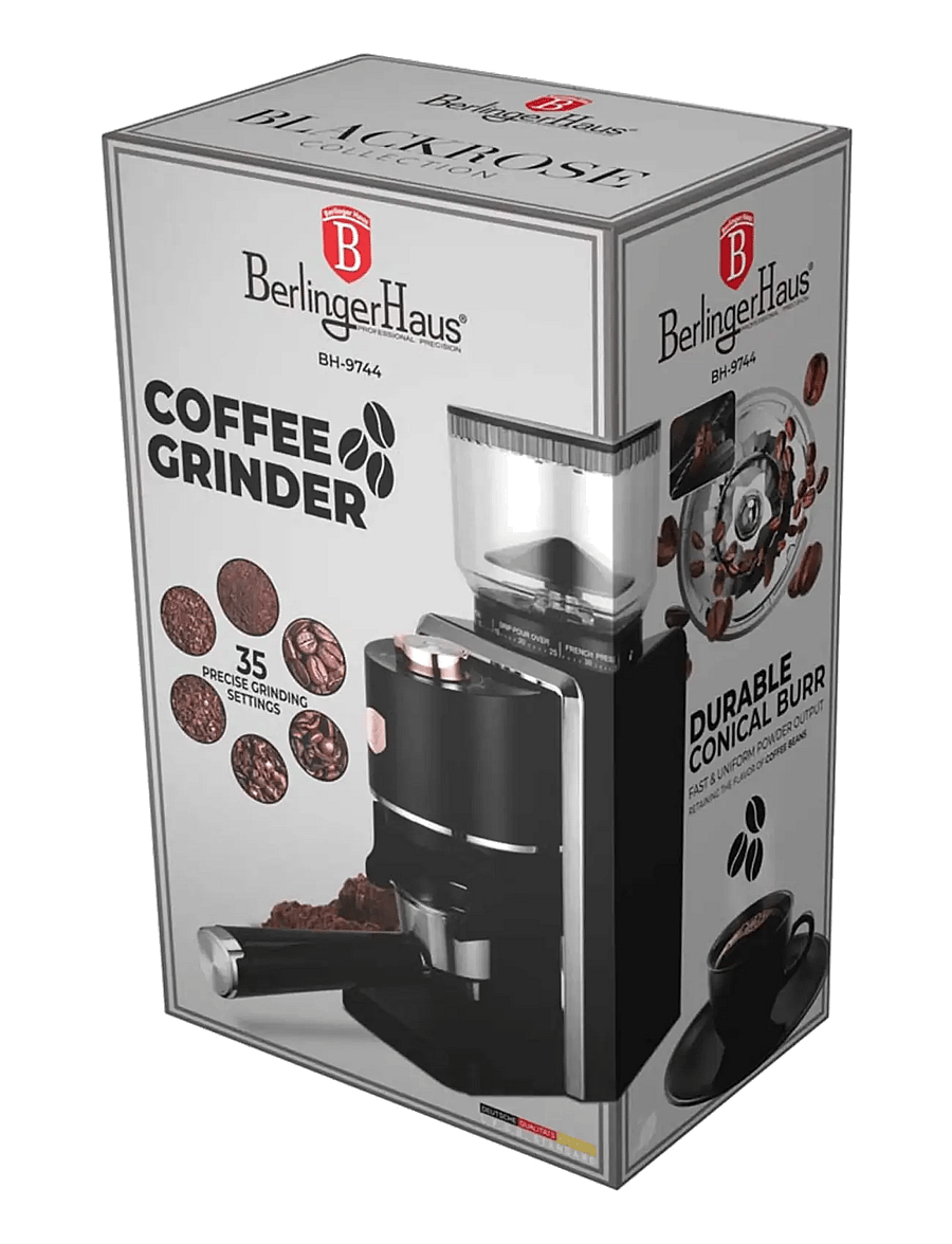 Berlingerhaus - Professional electric coffee grinder, black - kaffeemaschinen - black rose collection - 1