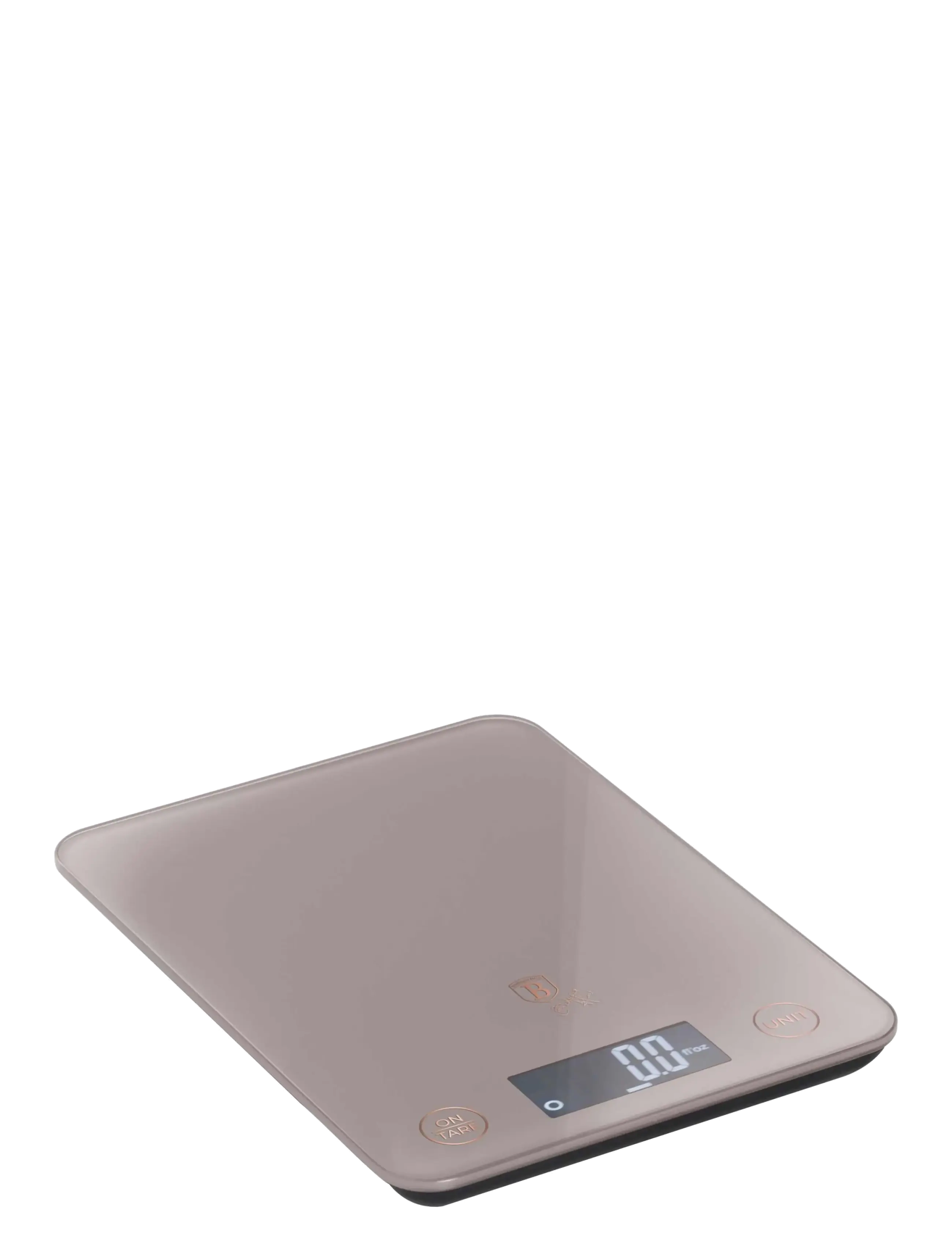 Berlingerhaus Digital Glass Kitchen Scale, Capacity 5 Kg, Taupe, Køkkenvægt, Grå, Str: 19.5X14.5CM|5KG