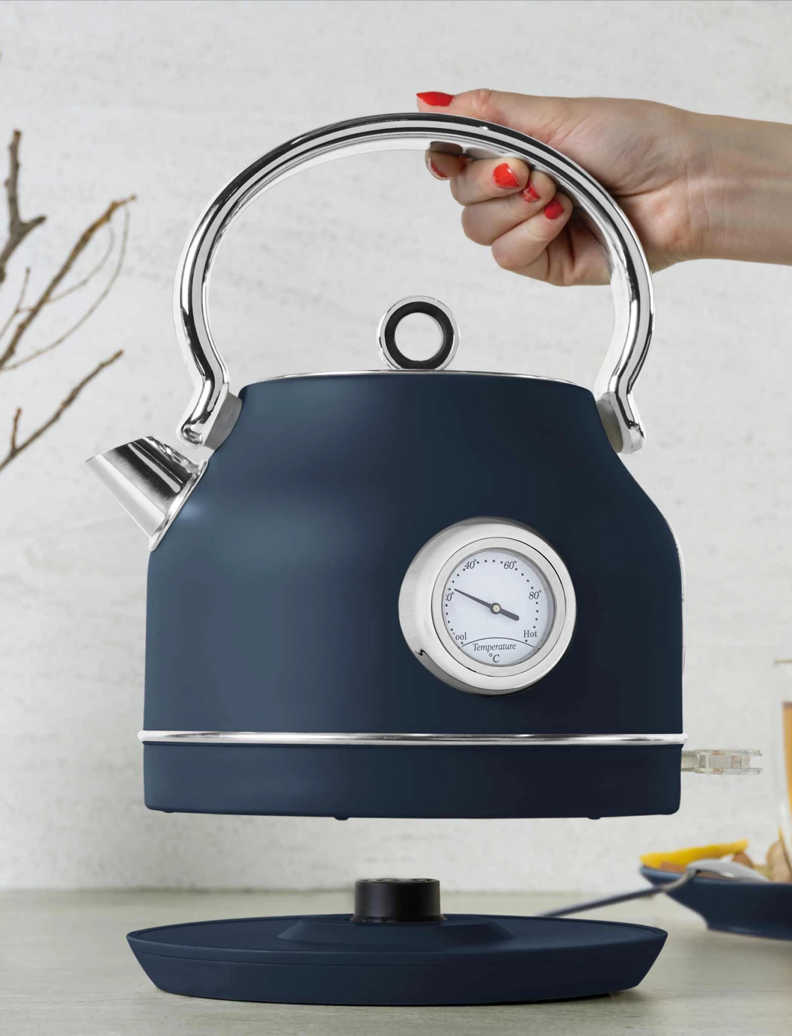Berlingerhaus Electric Kettle With Thermometer, 1.7 L, Kitchen Appliances, Marineblau - Kettles & Water Boilers, Homeware