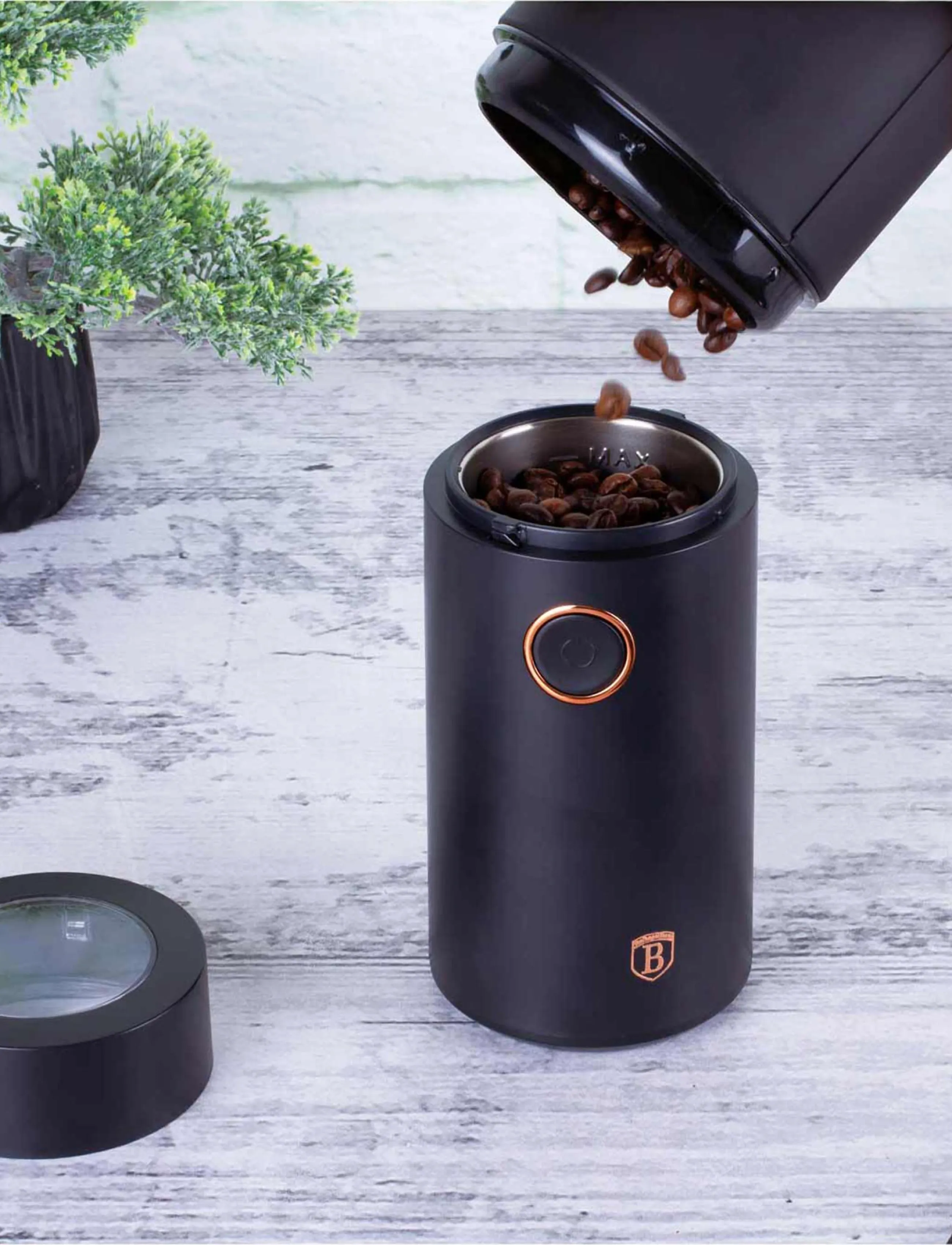 Berlingerhaus - Electric coffee grinder, black - kaffee-accessoires - black/rose gold - 3