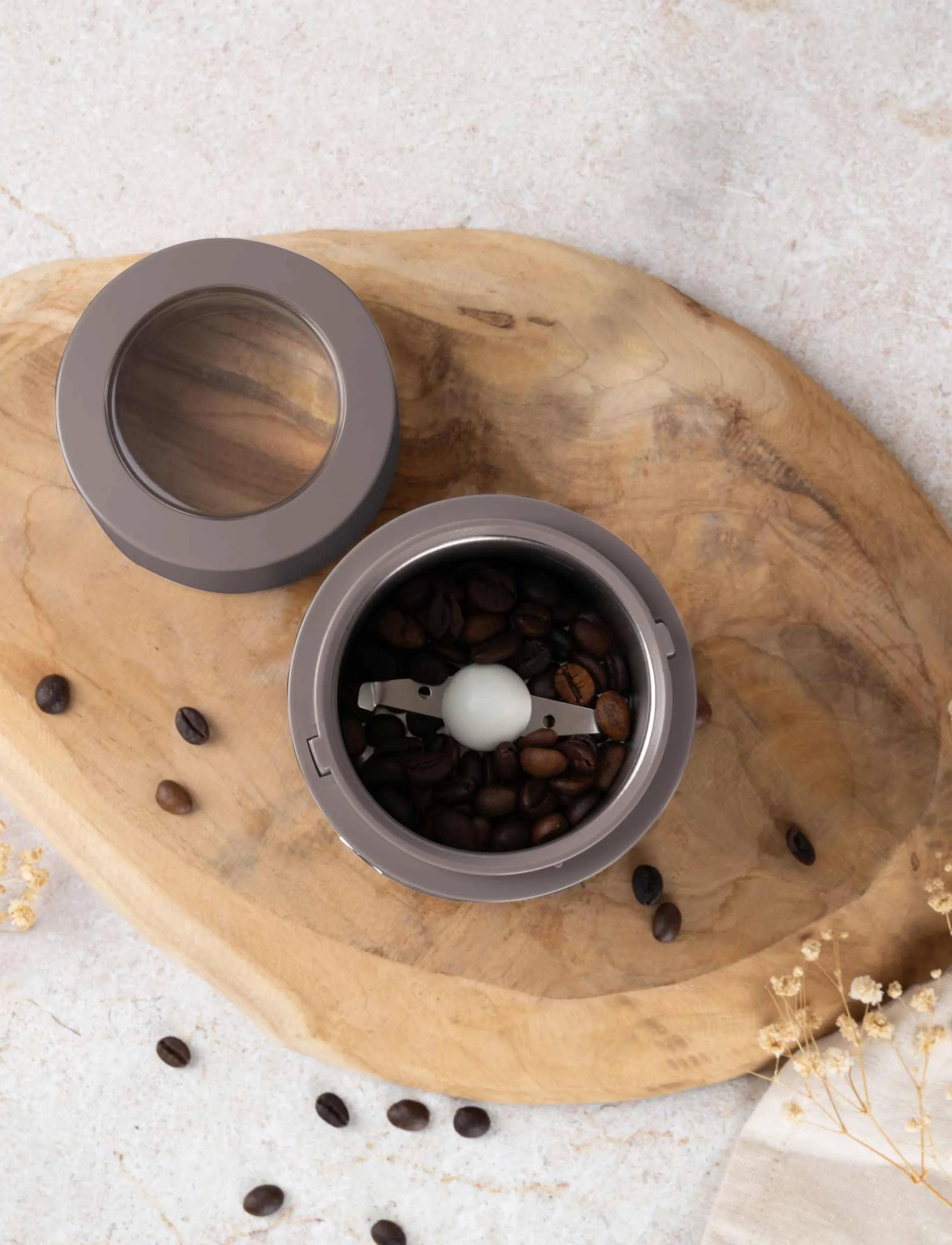 Berlingerhaus - Electric coffee grinder, taupe - kaffeudstyr - taupe - 4