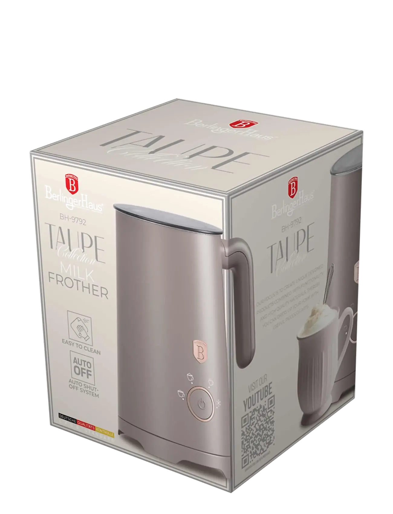 Berlingerhaus - 4 in 1 milk frother, taupe - piimavahustajad - taupe collection - 1
