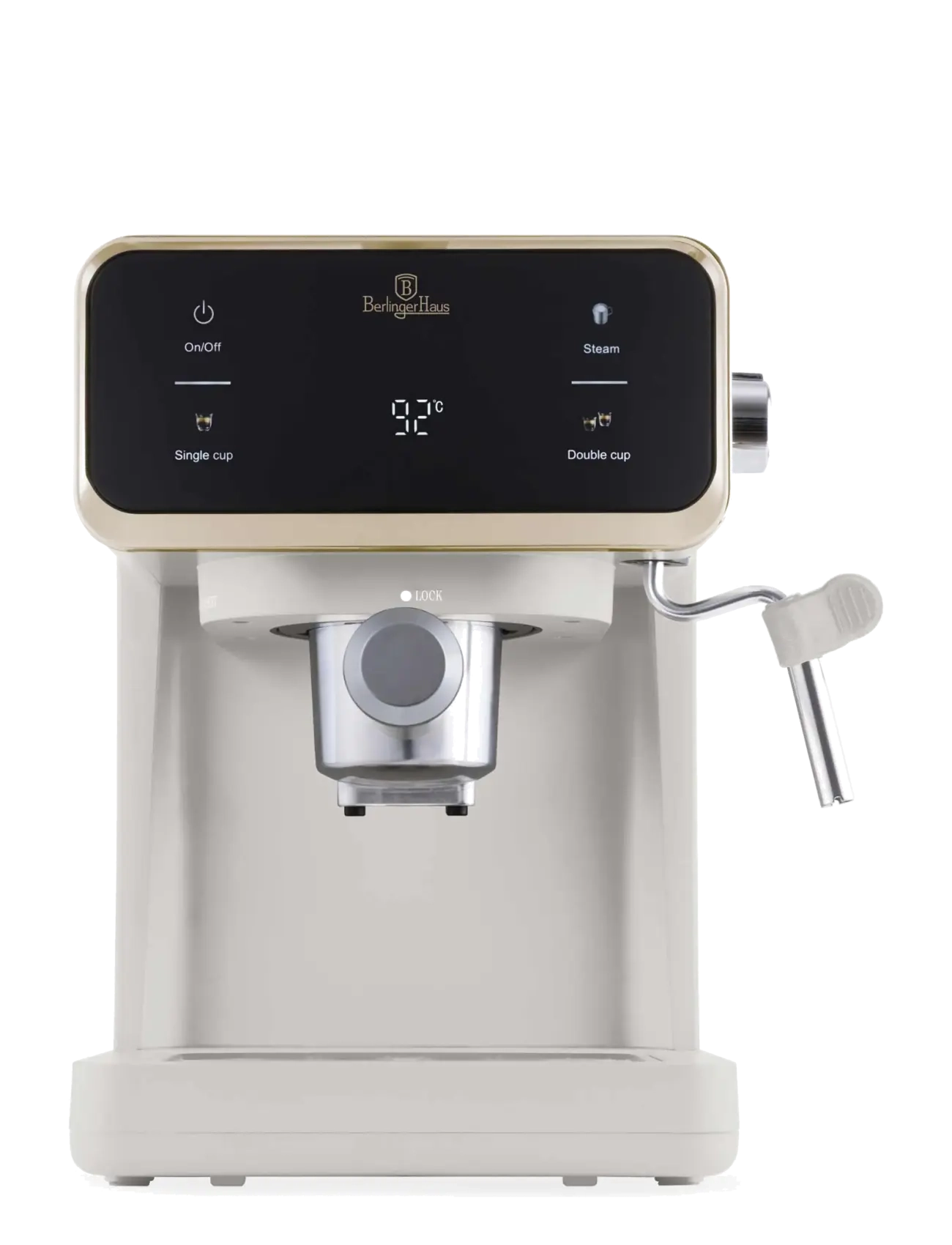 Berlingerhaus - Digital espresso coffee maker, 3 in 1, matt cream - espressomaskiner - sahara collection - 2