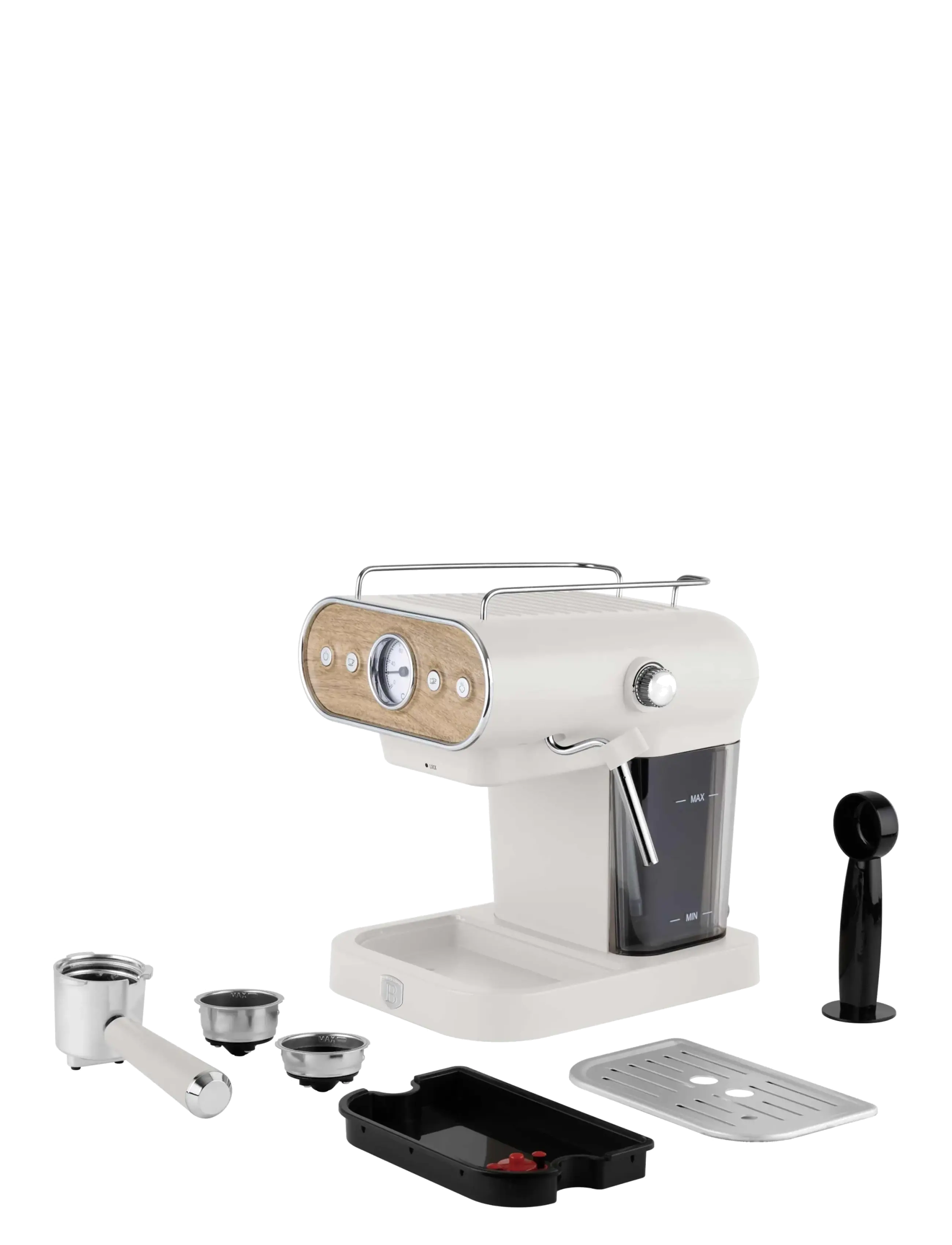 Berlingerhaus - Espresso coffee maker, 3 in 1, matt cream - espressomaskiner - sahara nordic collection - 3