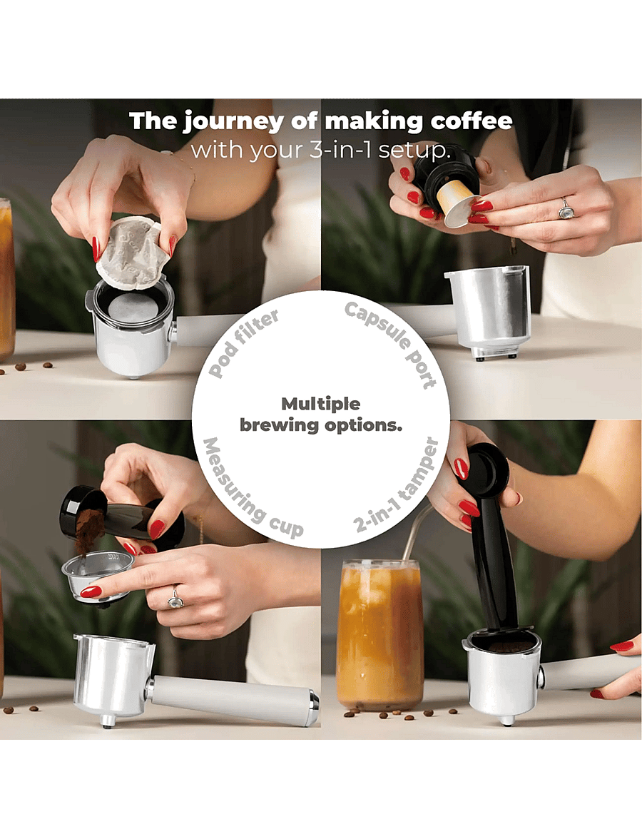 Berlingerhaus - Espresso coffee maker, 3 in 1, matt cream - espresso- & kaffeemaschinen - sahara nordic collection - 4