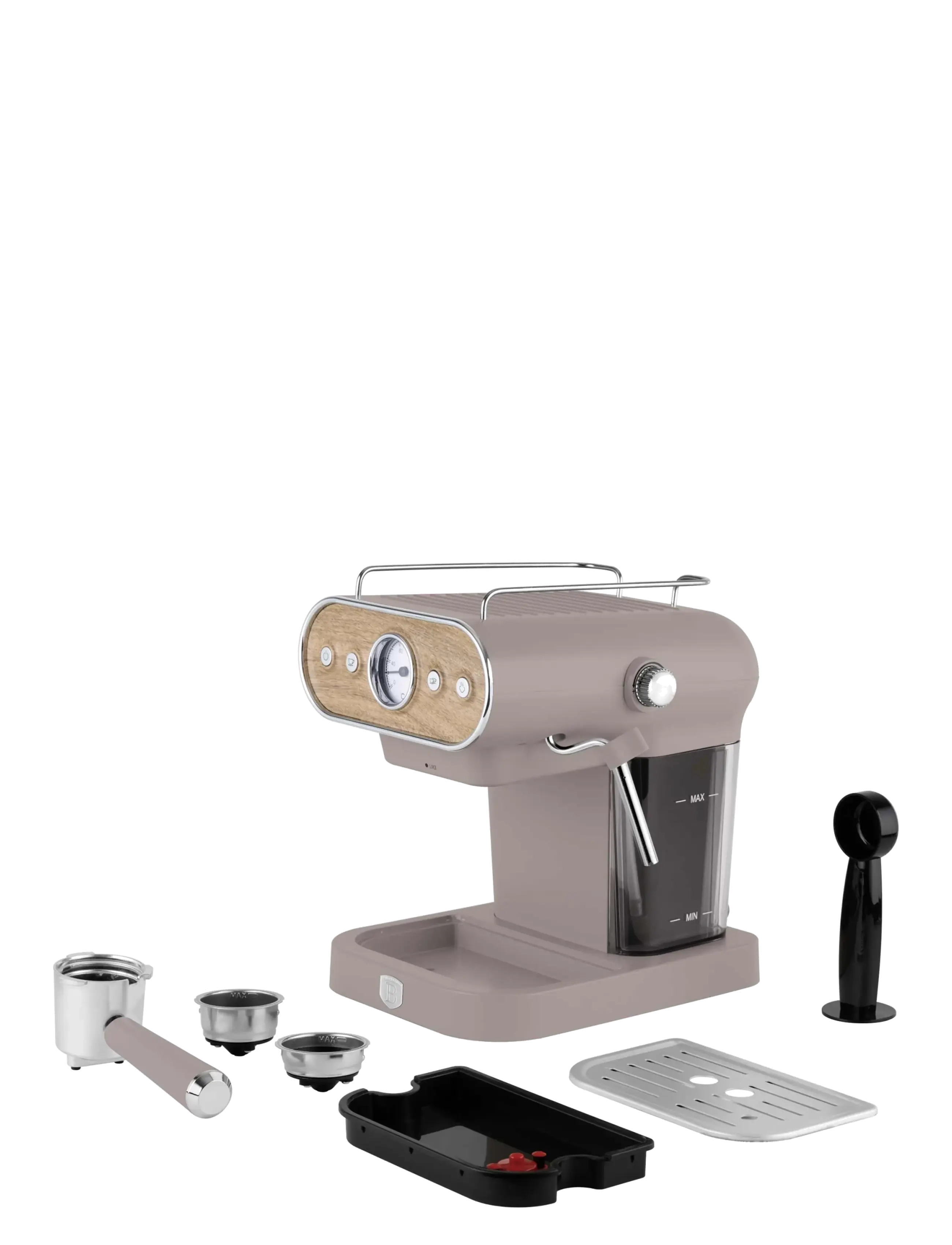 Berlingerhaus - Espresso coffee maker, 3 in 1, matt taupe - espressomaskiner - taupe nordic collection - 2