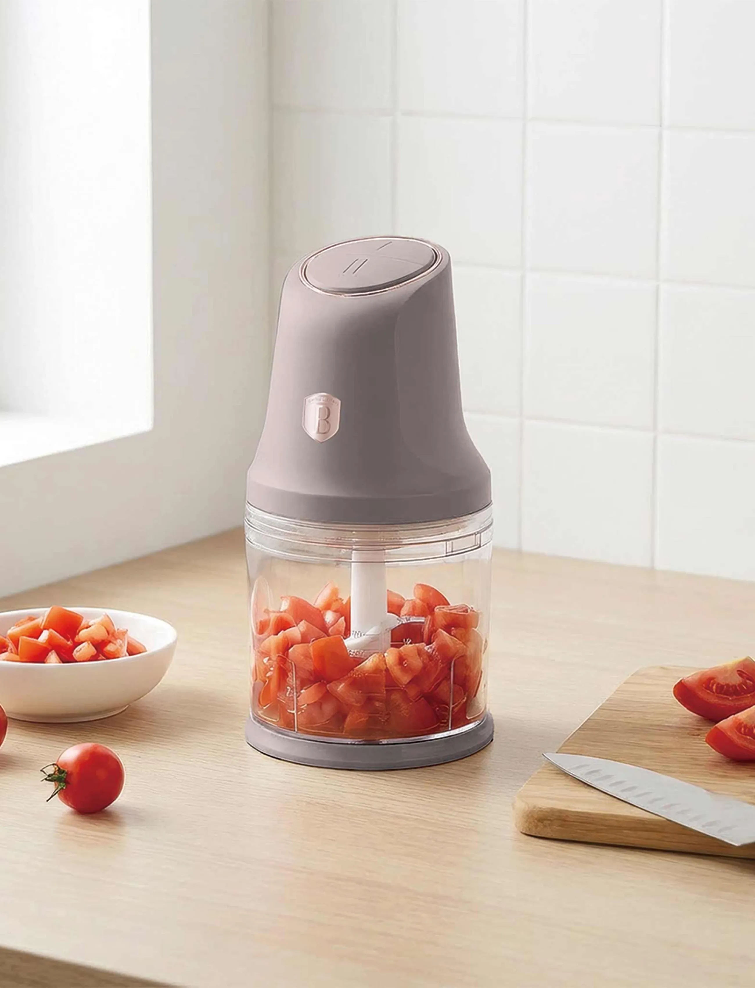 Berlingerhaus Chopper, 2 In 1, Taupe, 1L|0.5L, Beige, Køkkenmaskiner > Foodprocessorer, Unisex