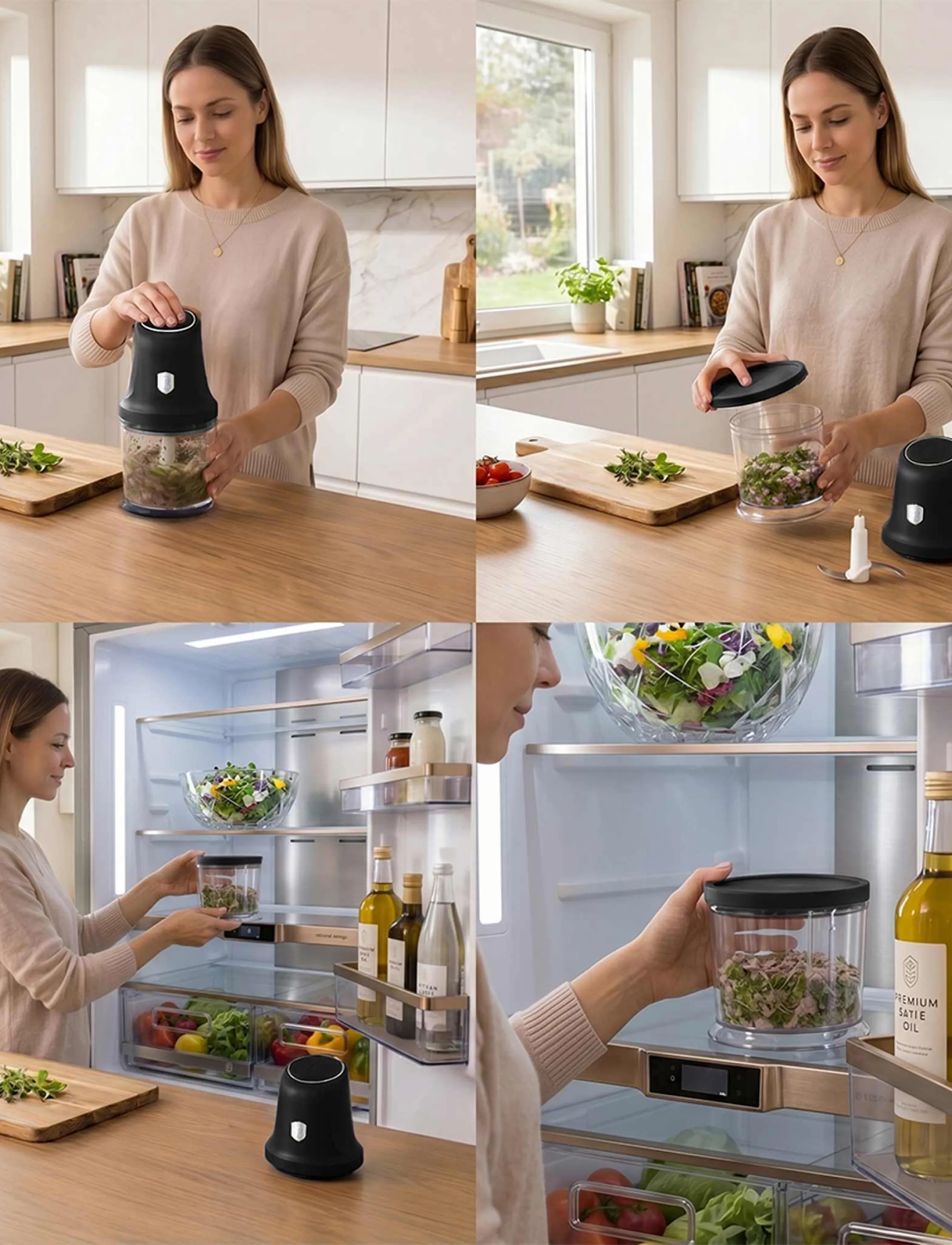 Berlingerhaus Chopper, 2 In 1, Black, 1L|0.5L, Black, Køkkenmaskiner > Foodprocessorer, Unisex