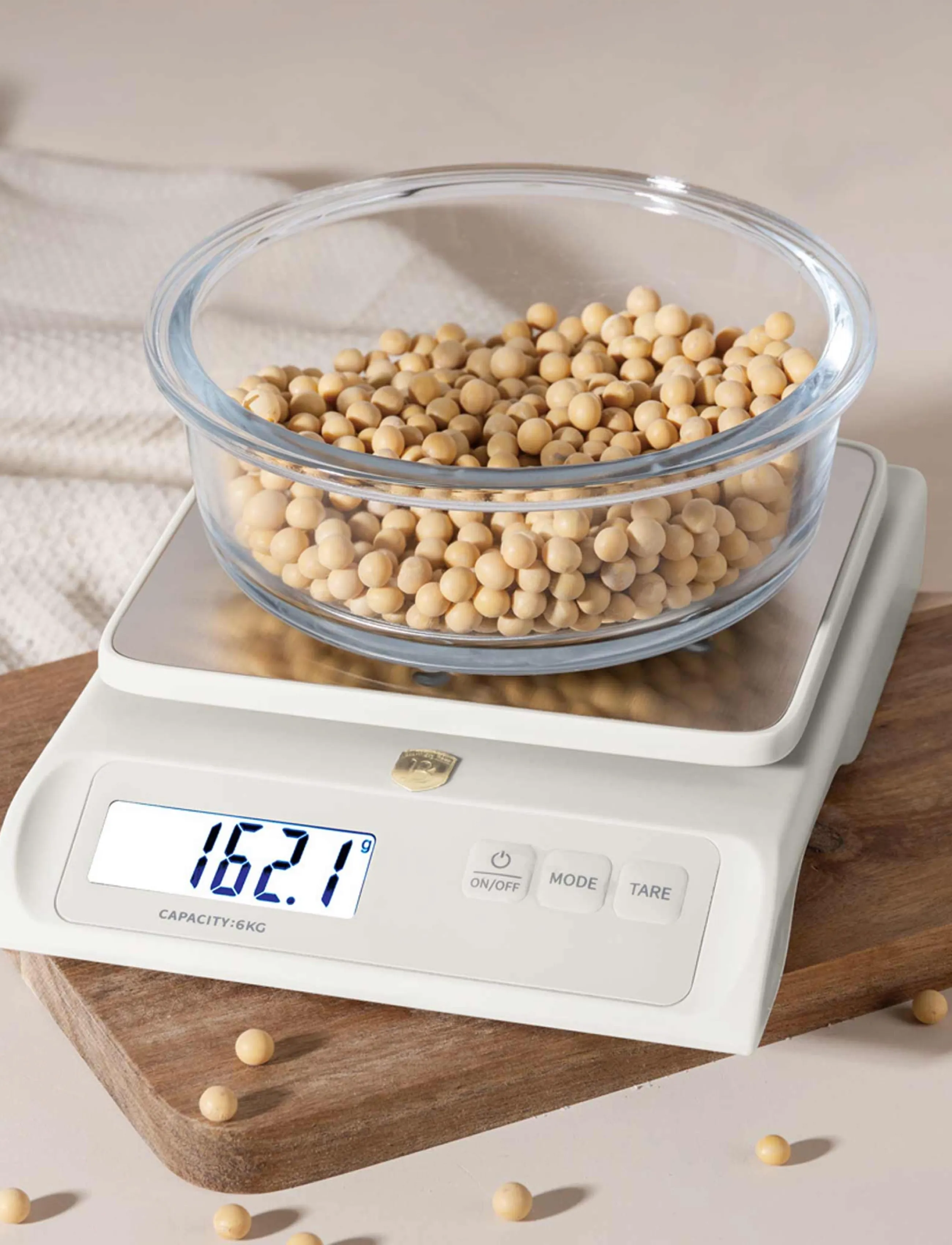 Berlingerhaus - Digital kitchen scale, capacity 6 kg, cream - madlavning - matt cream - 3